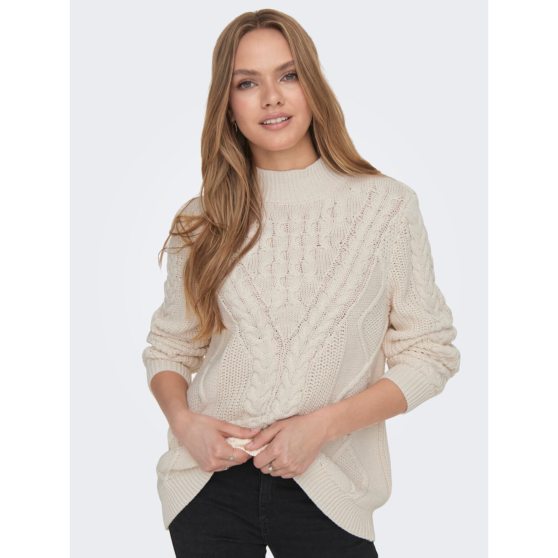 ONLY Пуловер 15295457 Екрю Regular Fit - Pepit.bg