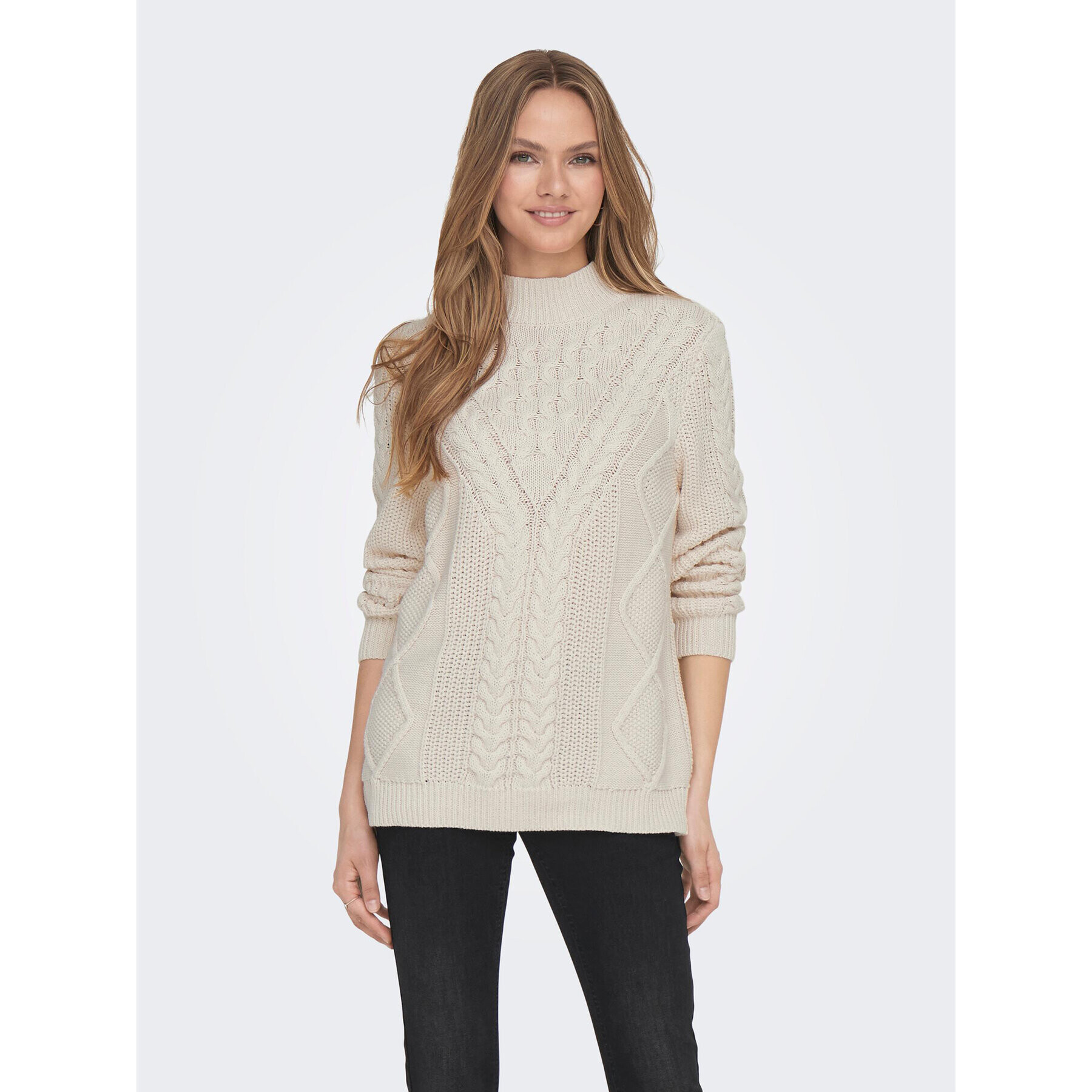 ONLY Пуловер 15295457 Екрю Regular Fit - Pepit.bg