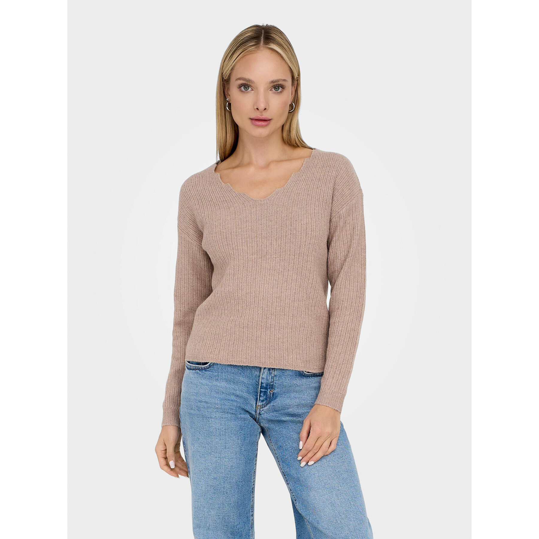 ONLY Пуловер 15297168 Кафяв Regular Fit - Pepit.bg