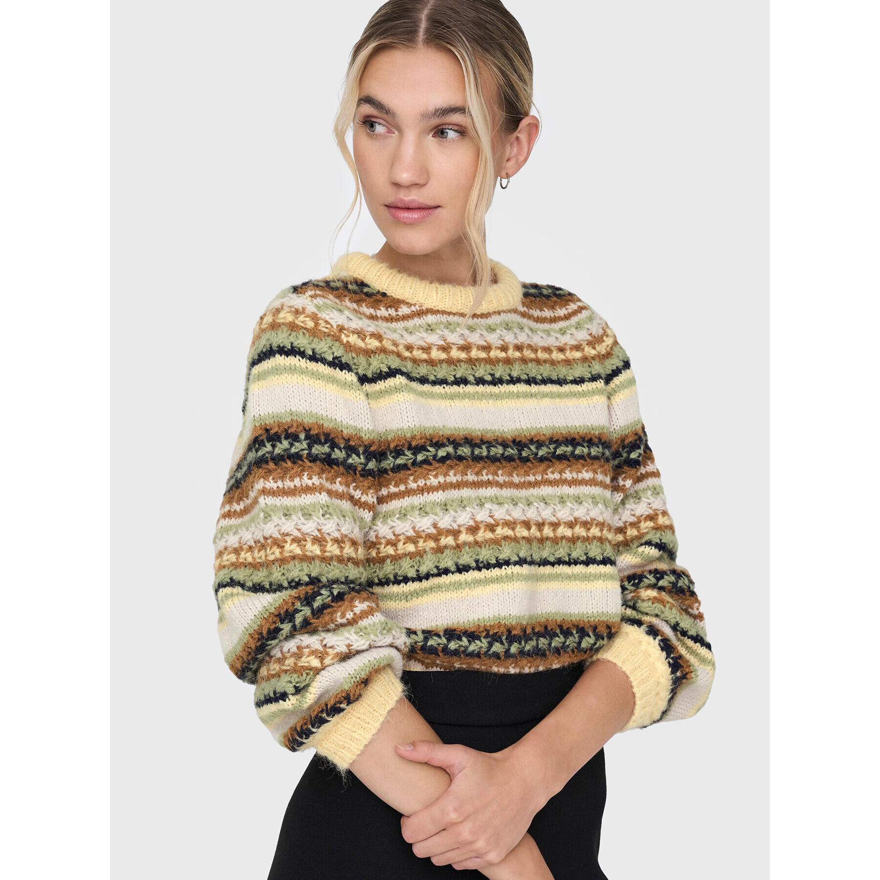 ONLY Пуловер Mabel 15272599 Жълт Regular Fit - Pepit.bg