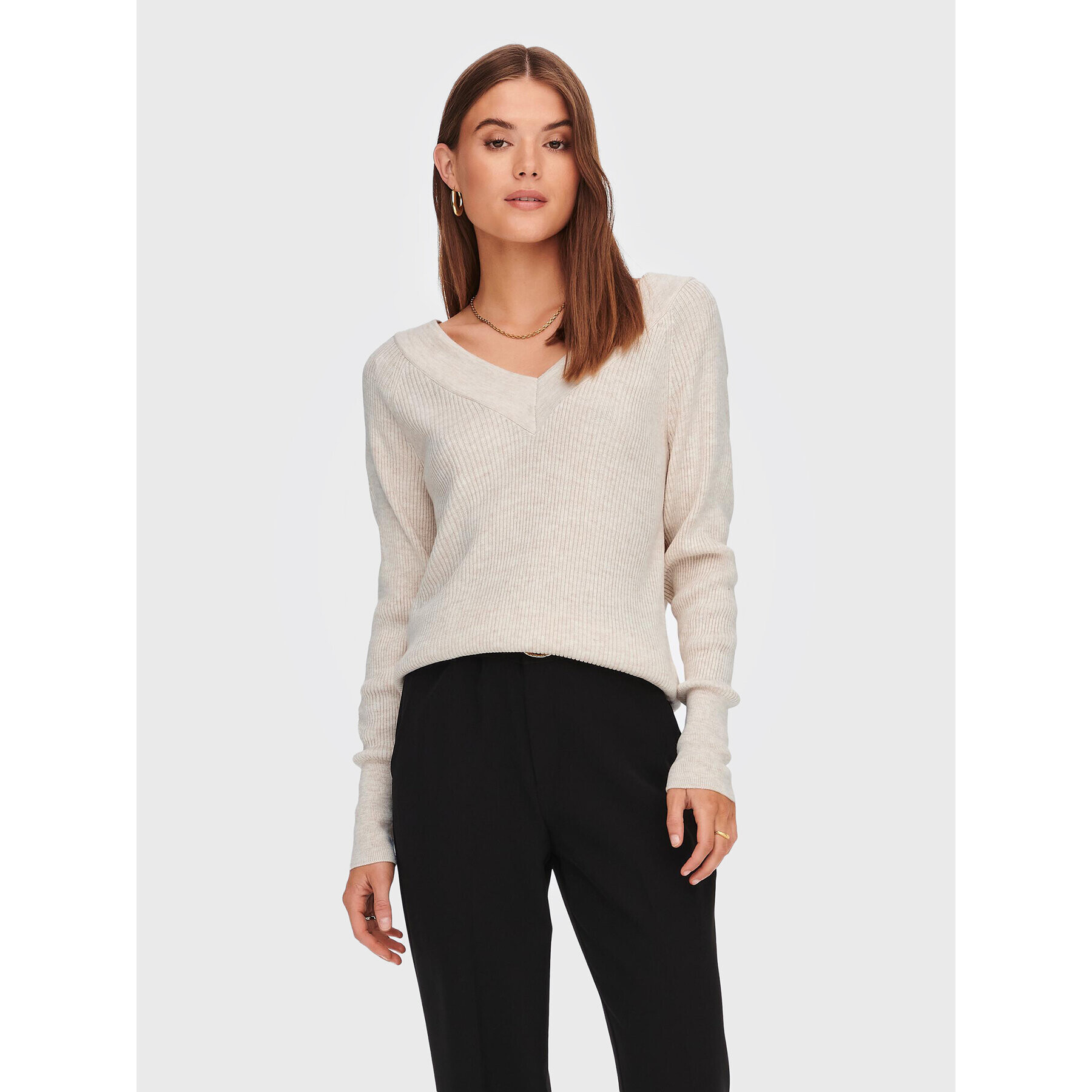 ONLY Пуловер New Tessa 15268801 Бежов Regular Fit - Pepit.bg