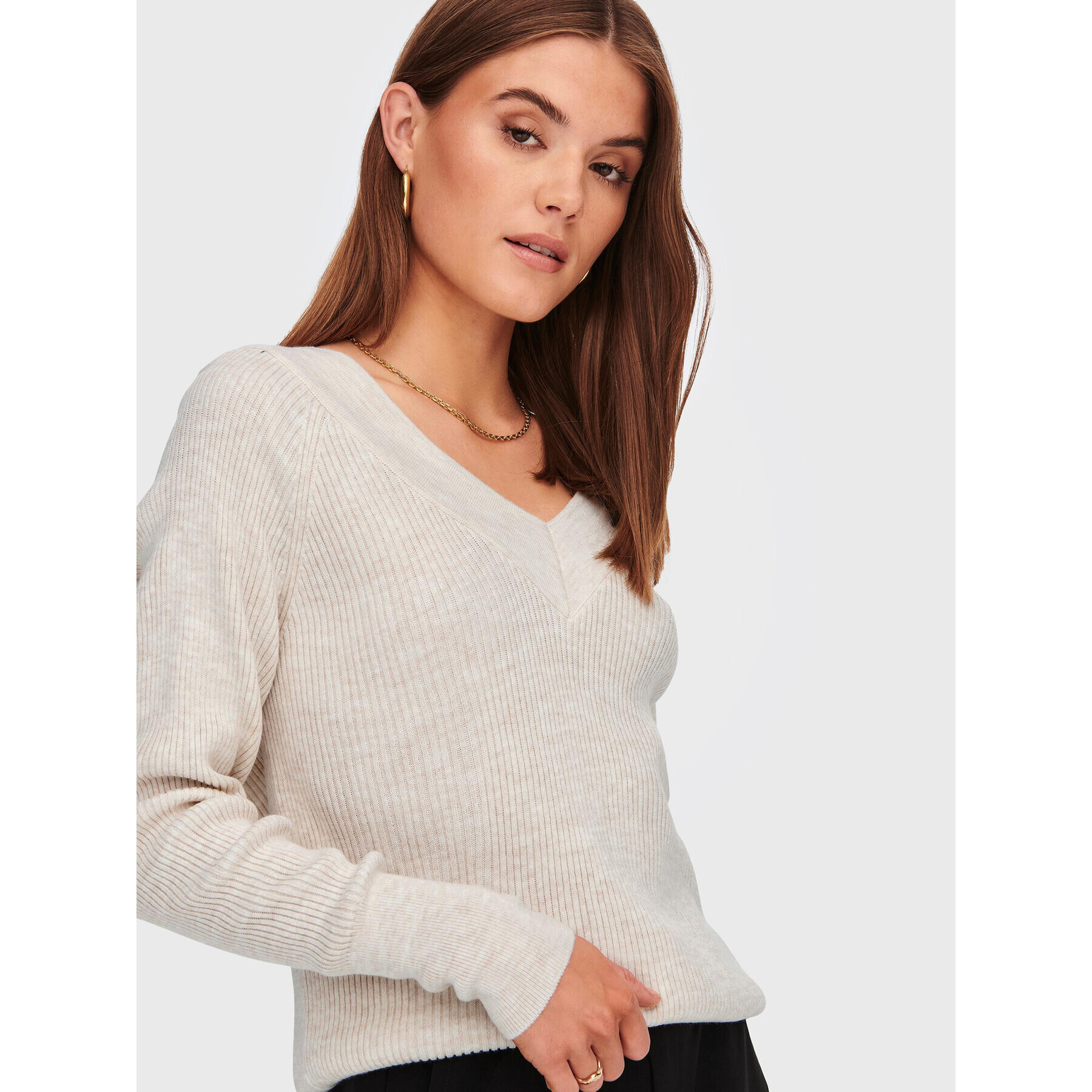 ONLY Пуловер New Tessa 15268801 Бежов Regular Fit - Pepit.bg
