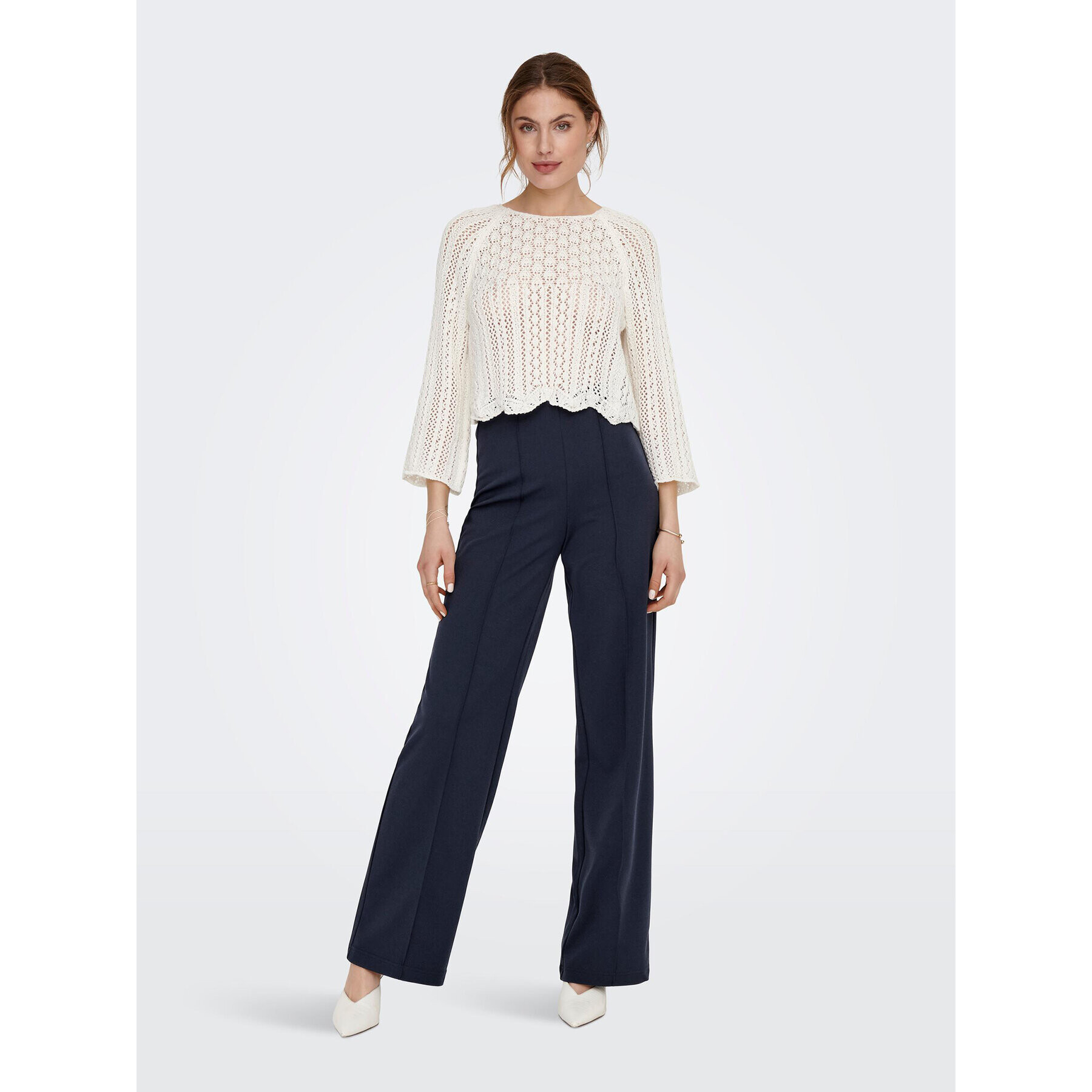 ONLY Пуловер Nola 15233173 Бял Regular Fit - Pepit.bg