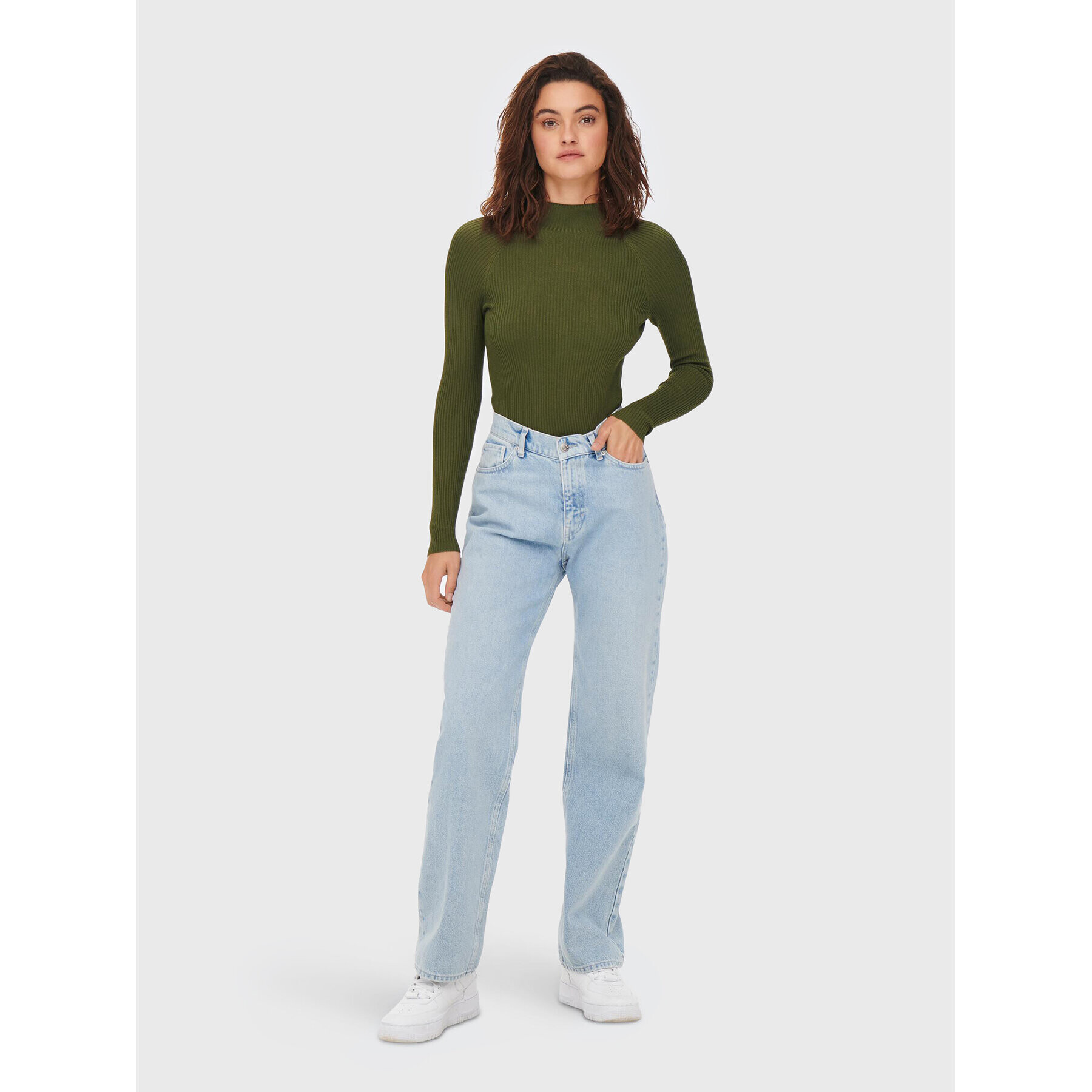 ONLY Пуловер Rachella 15272596 Зелен Slim Fit - Pepit.bg