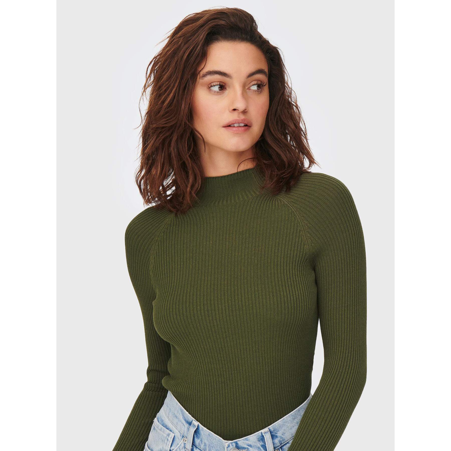 ONLY Пуловер Rachella 15272596 Зелен Slim Fit - Pepit.bg