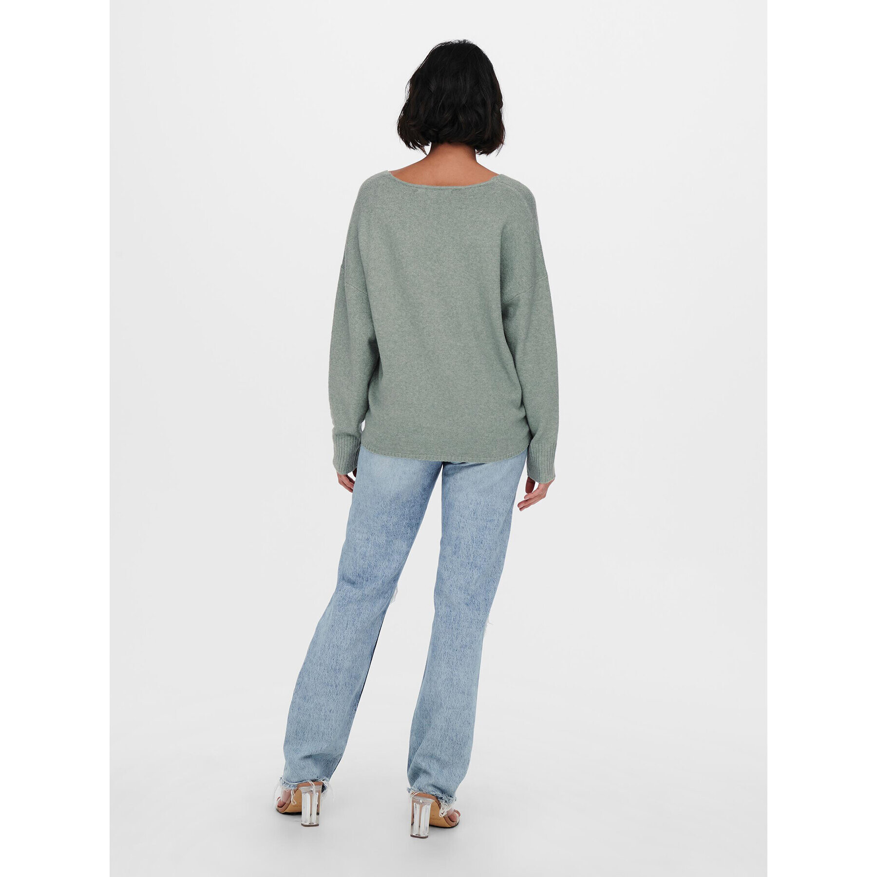 ONLY Пуловер Rica 15224360 Зелен Regular Fit - Pepit.bg