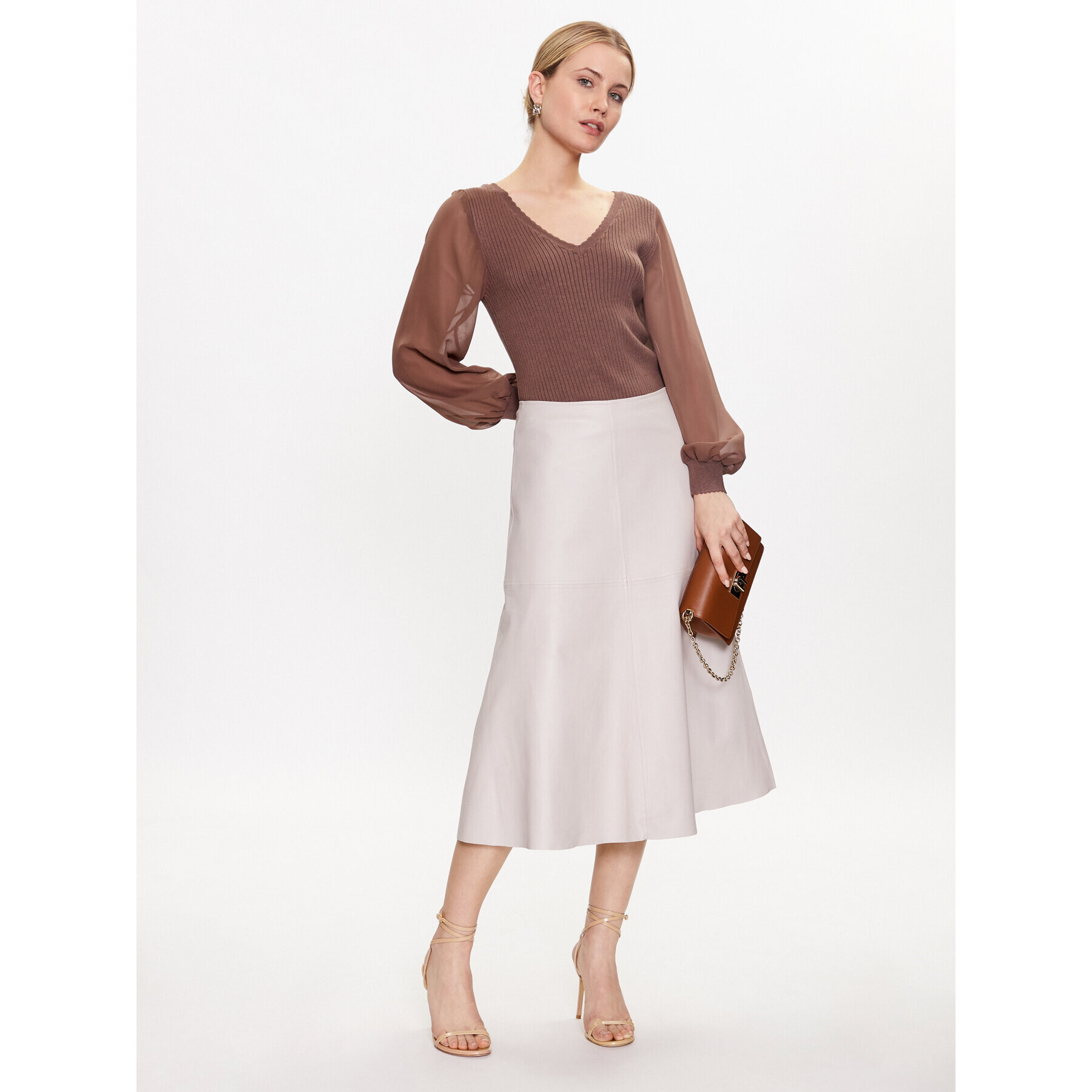 ONLY Пуловер Violetta 15259503 Кафяв Regular Fit - Pepit.bg