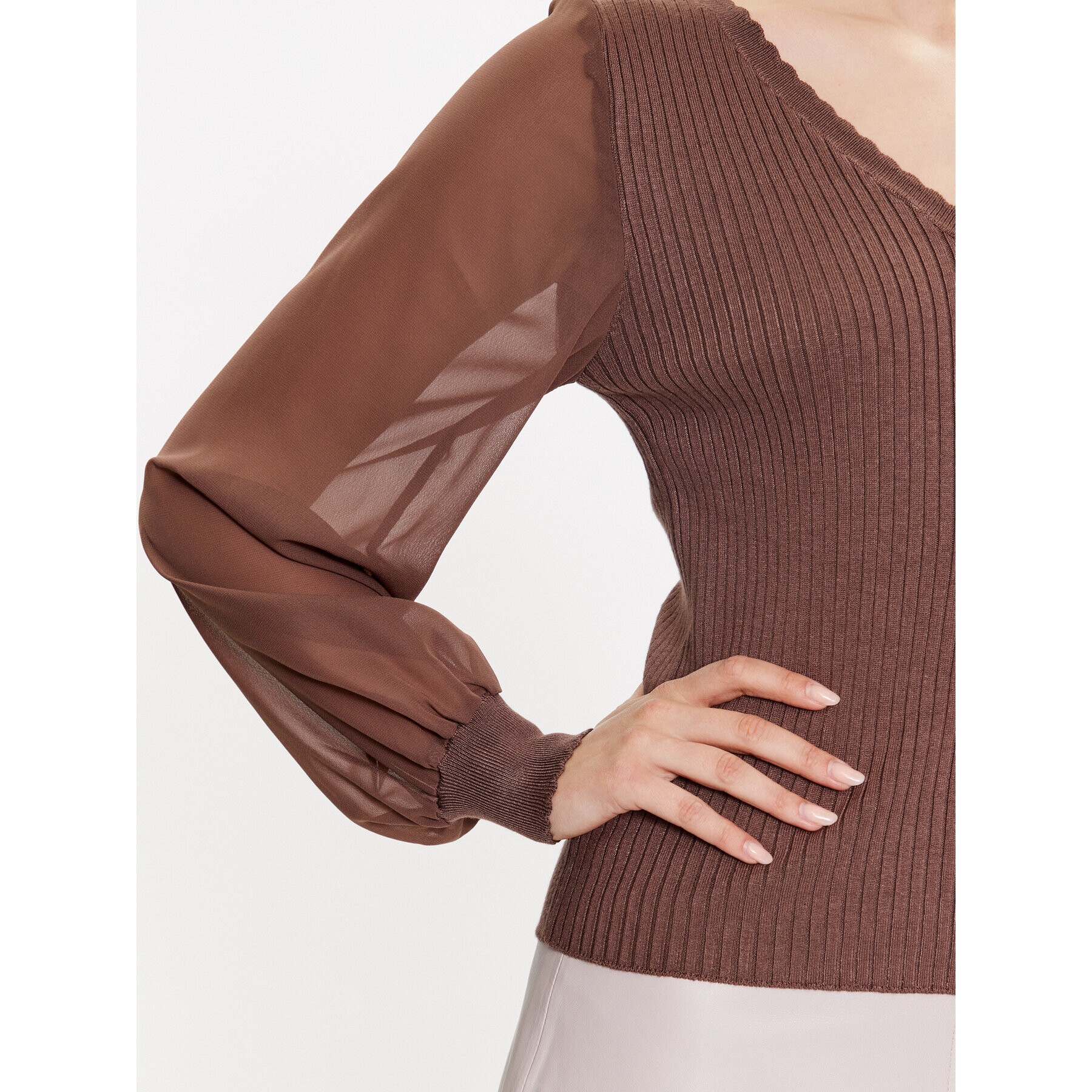 ONLY Пуловер Violetta 15259503 Кафяв Regular Fit - Pepit.bg