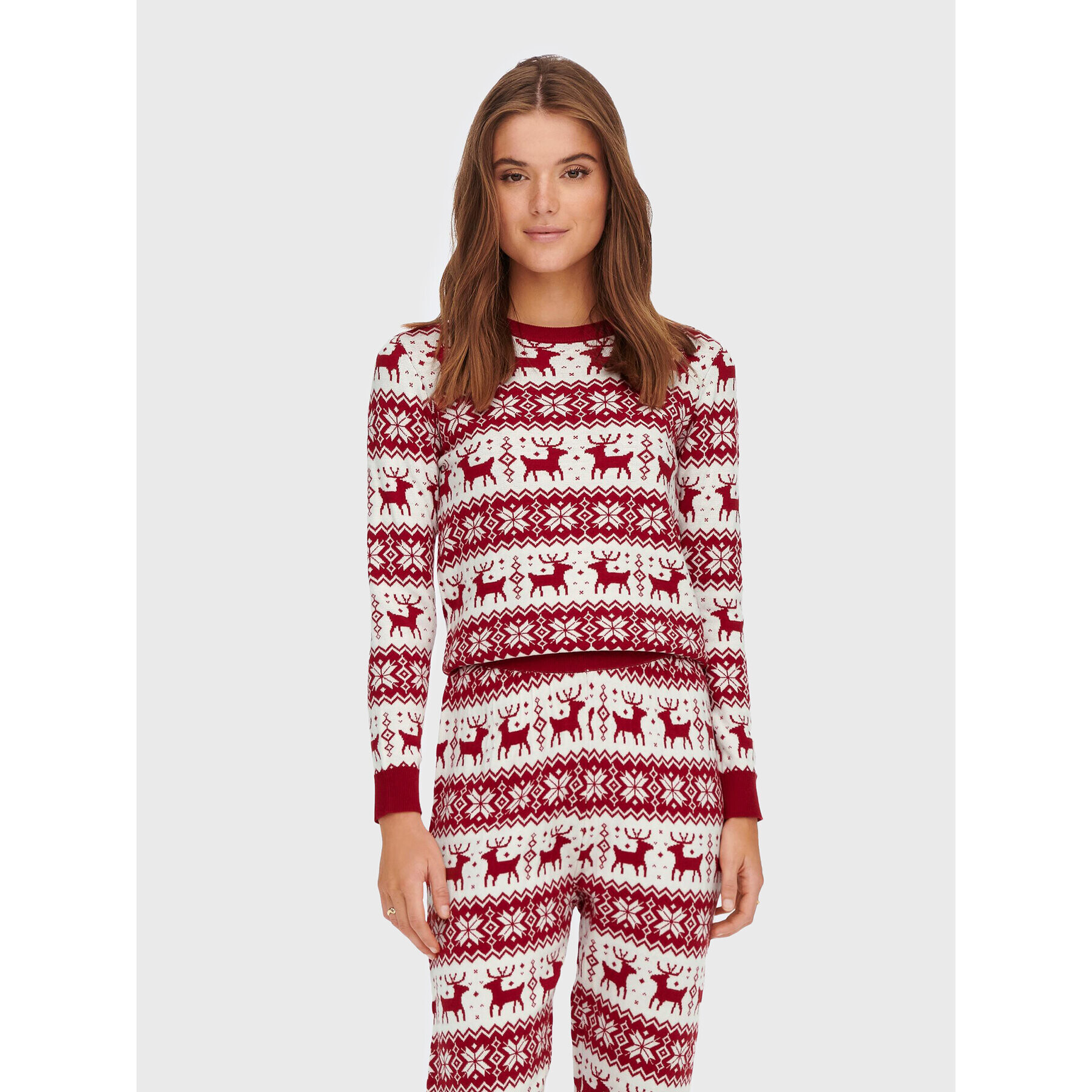 ONLY Пуловер Xmas 15272148 Червен Regular Fit - Pepit.bg