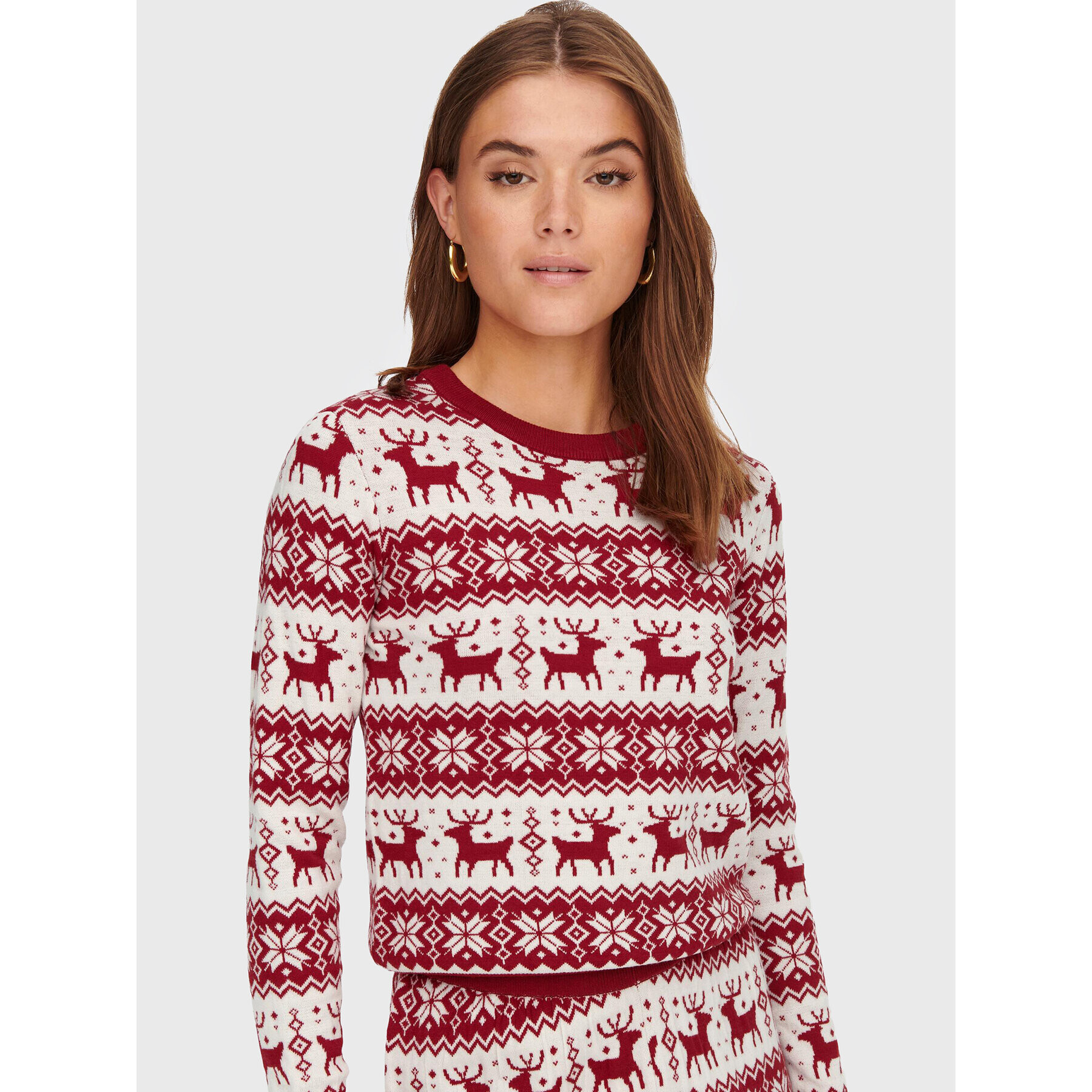 ONLY Пуловер Xmas 15272148 Червен Regular Fit - Pepit.bg
