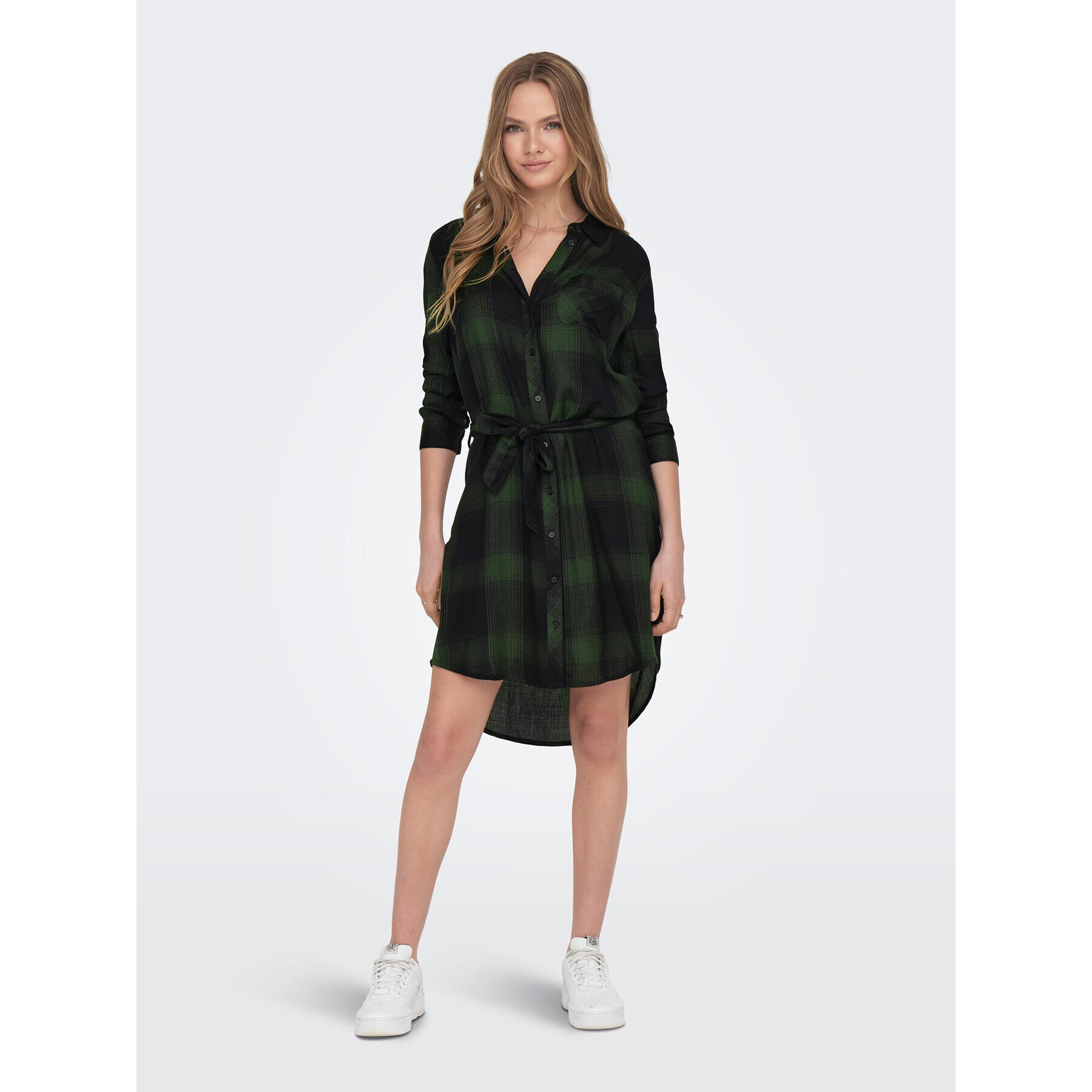 ONLY Рокля тип риза 15238033 Зелен Regular Fit - Pepit.bg