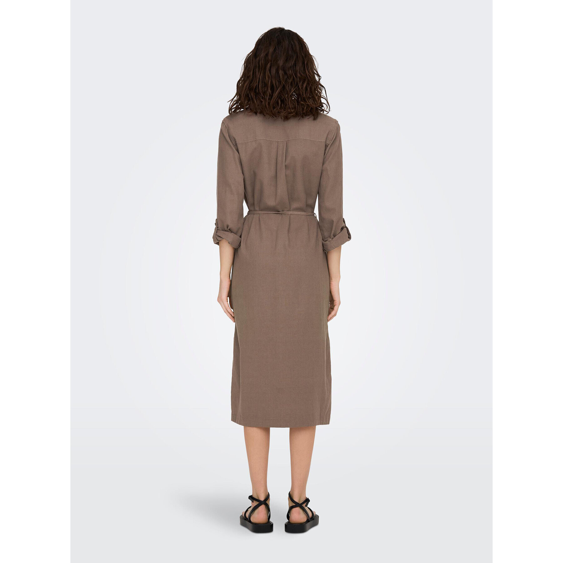 ONLY Рокля тип риза 15278720 Кафяв Relaxed Fit - Pepit.bg