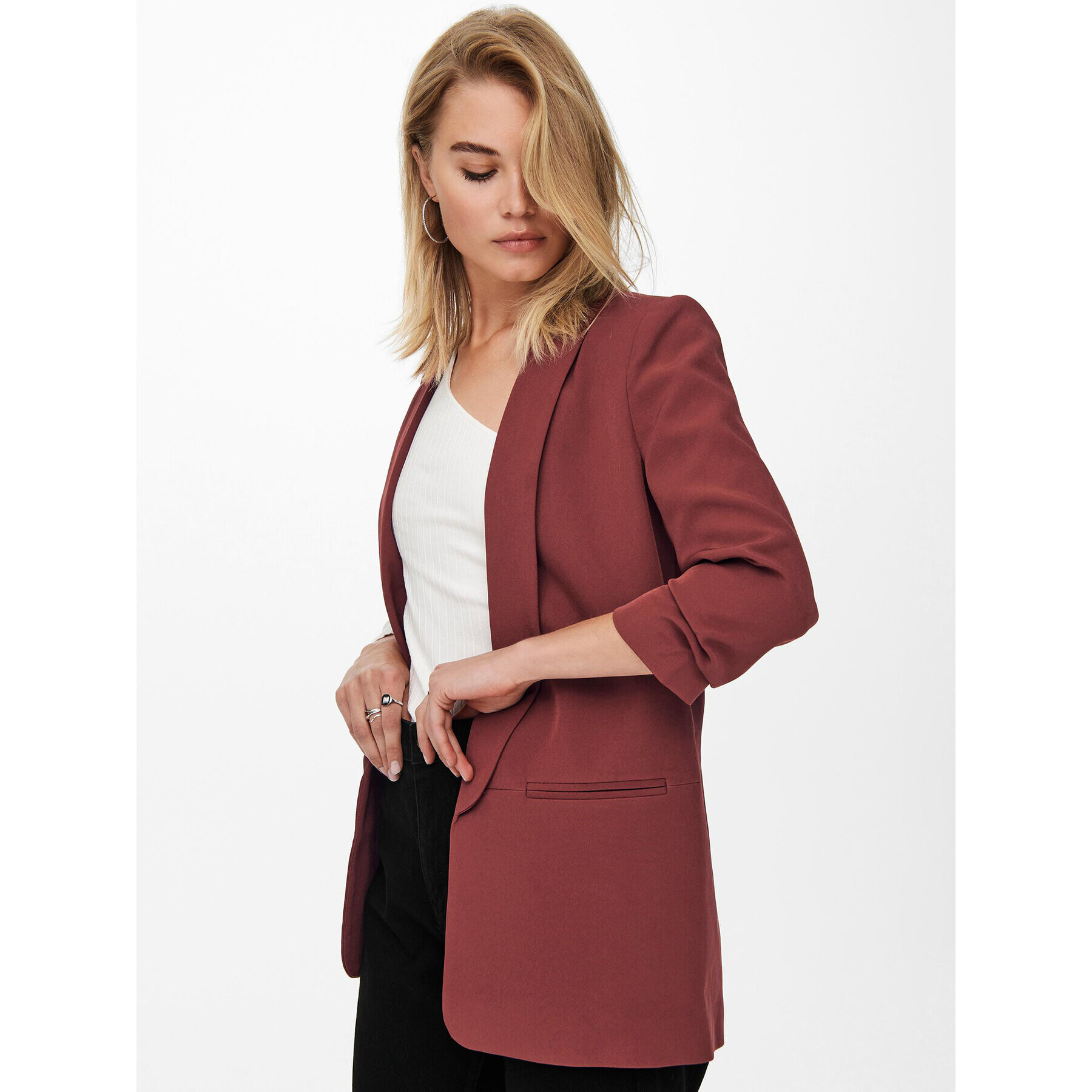 ONLY Сако Elly 15197451 Бордо Regular Fit - Pepit.bg