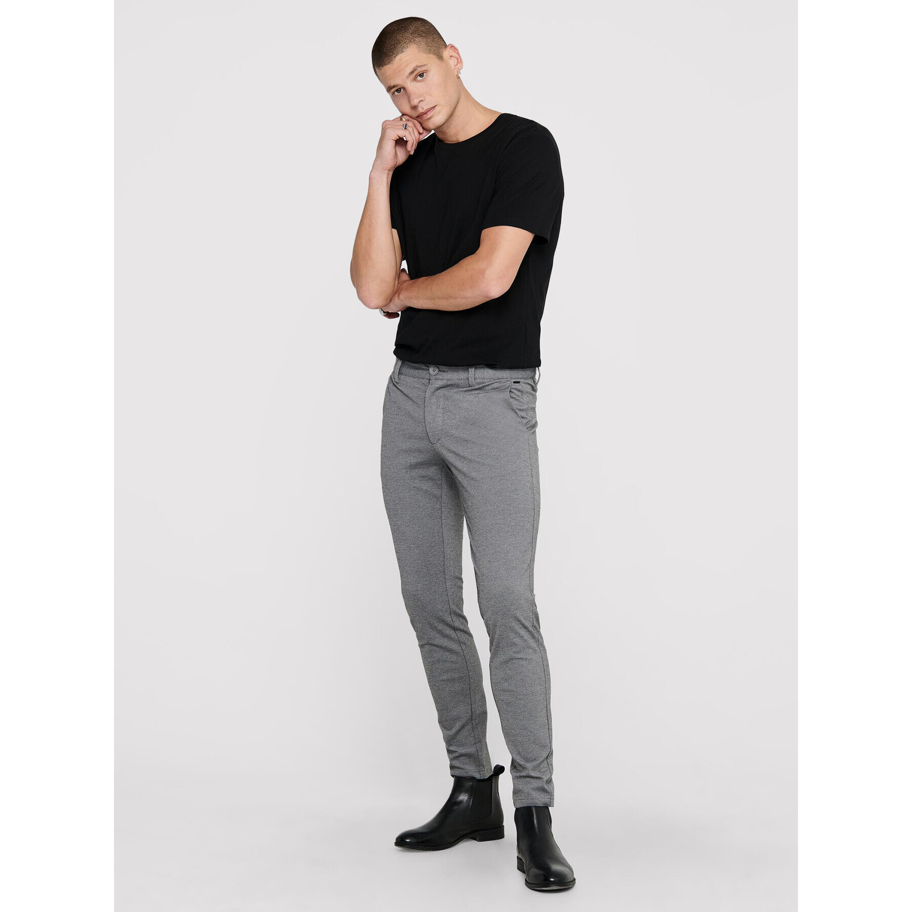 Only & Sons Чино панталони Mark 22010209 Сив Slim Fit - Pepit.bg