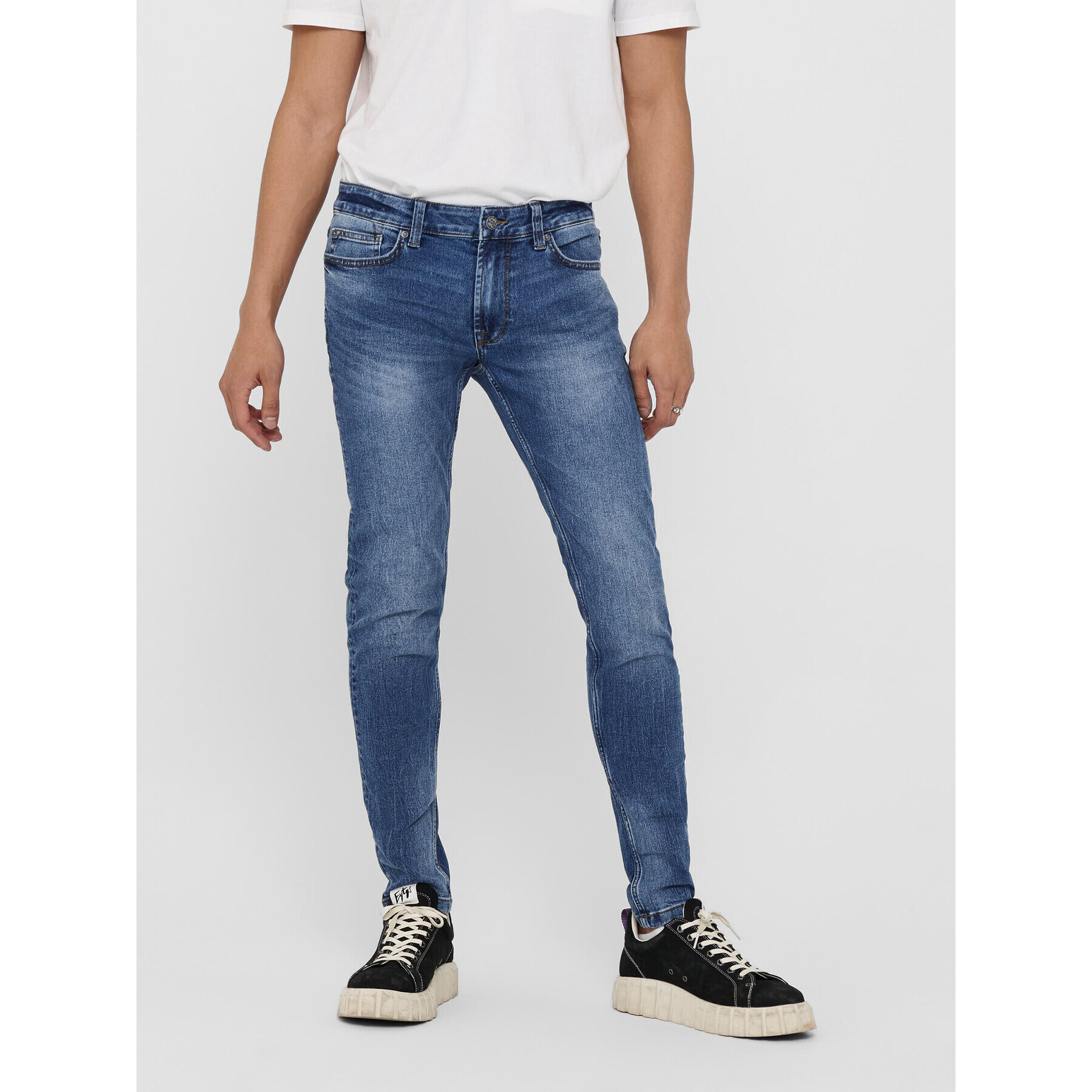 Only & Sons Дънки Warp 22018256 Тъмносин Skinny Fit - Pepit.bg