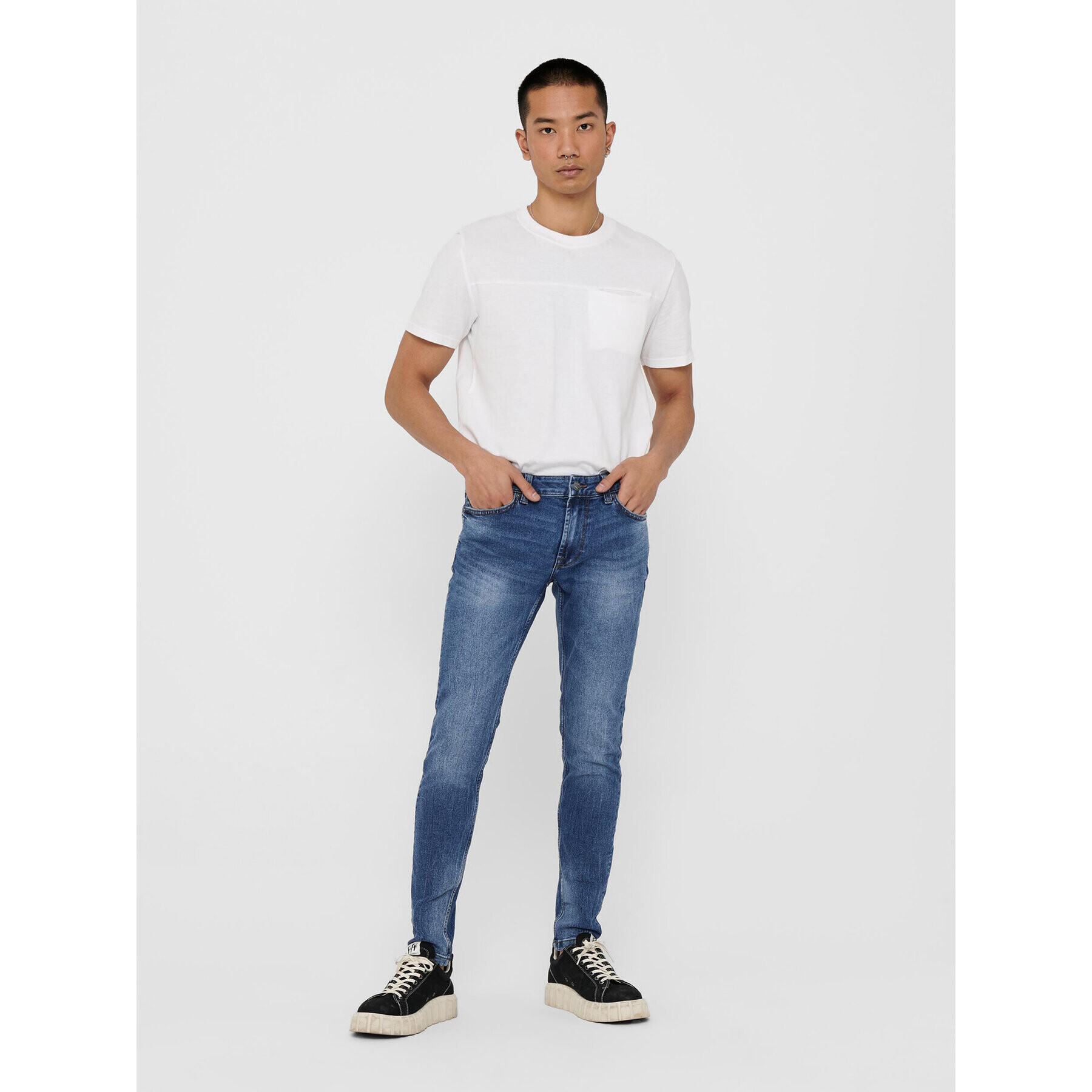 Only & Sons Дънки Warp 22018256 Тъмносин Skinny Fit - Pepit.bg