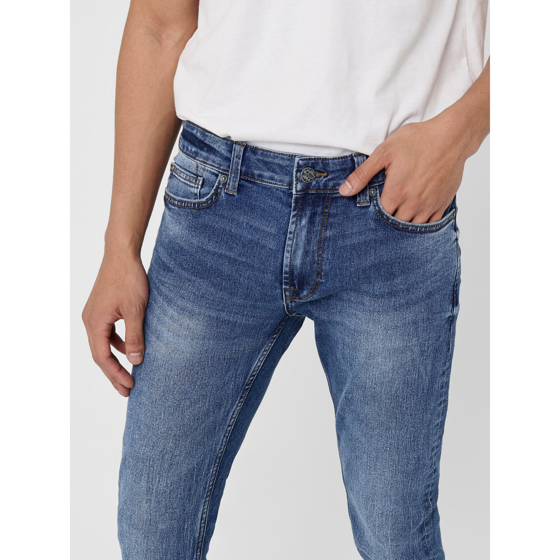 Only & Sons Дънки Warp 22018256 Тъмносин Skinny Fit - Pepit.bg