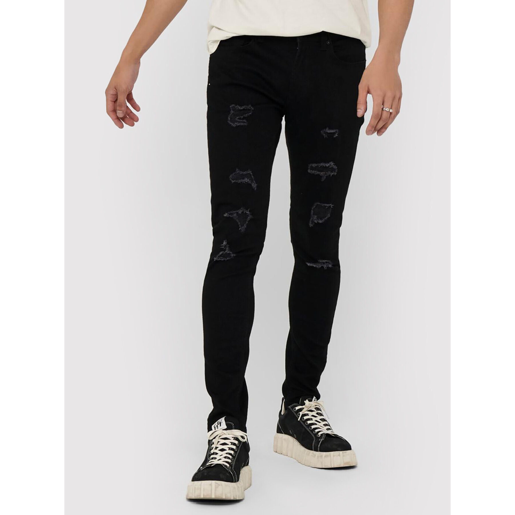 Only & Sons Дънки Warp 22018656 Черен Skinny Fit - Pepit.bg