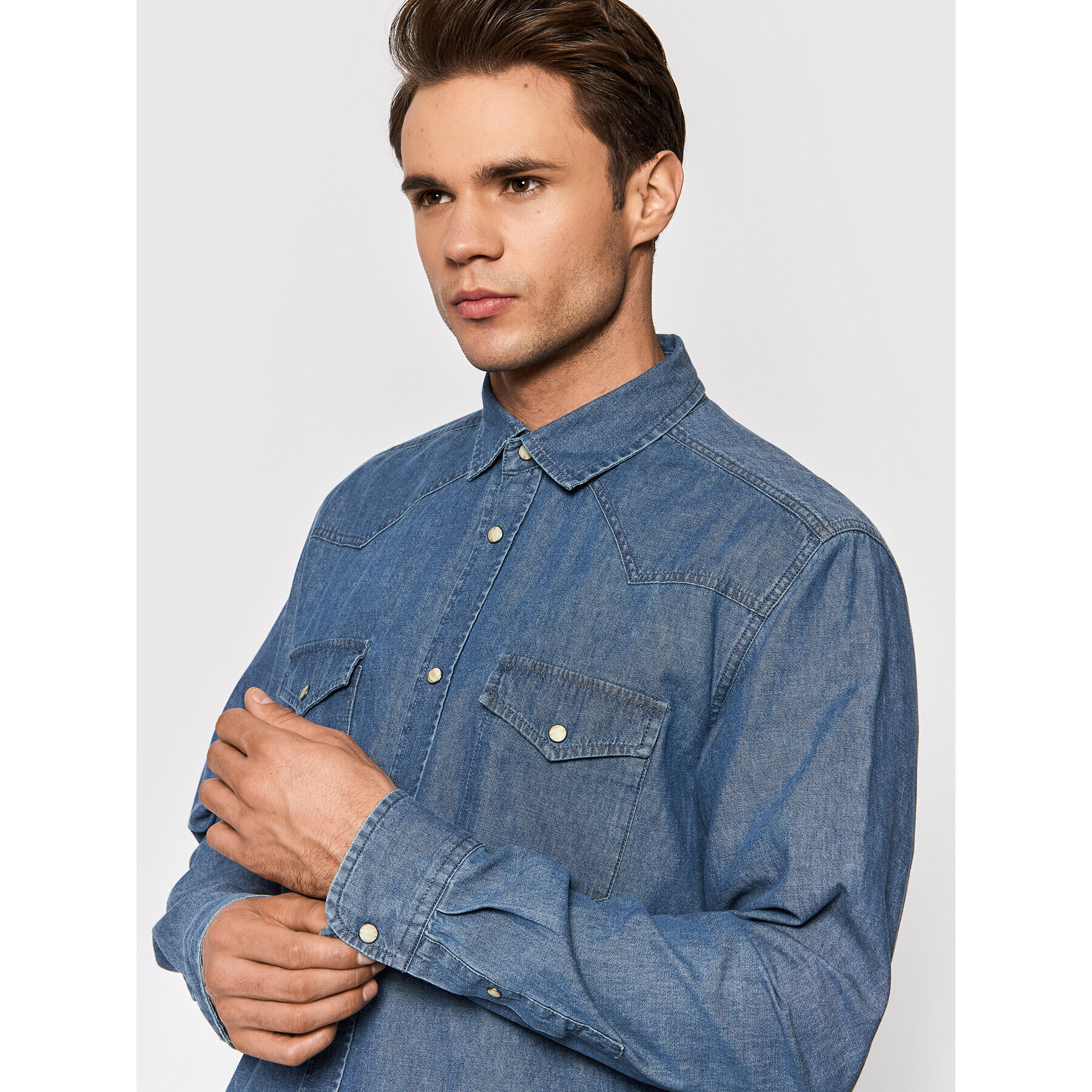 Only & Sons дънкова риза Silas 22021242 Син Slim Fit - Pepit.bg