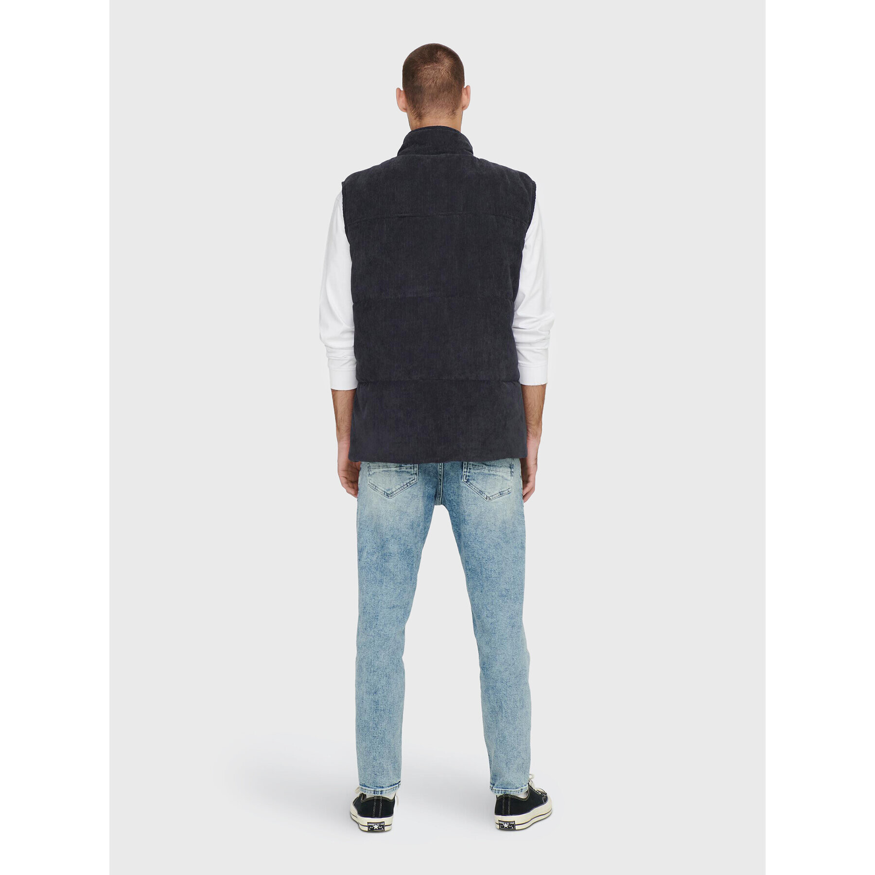 Only & Sons Елек Cash Corduroy 22022506 Сив Regular Fit - Pepit.bg