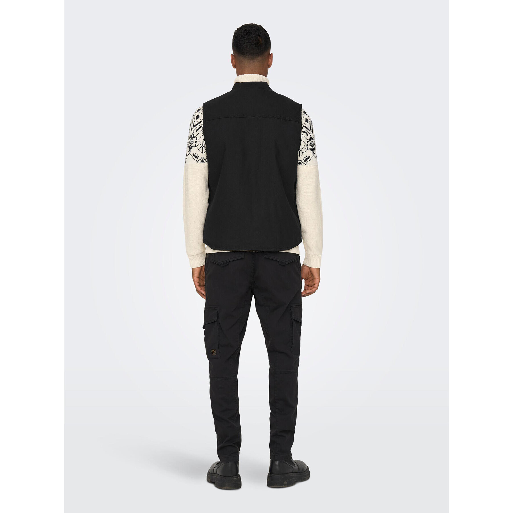 Only & Sons Елек Earl Canwas 22024178 Черен Regular Fit - Pepit.bg