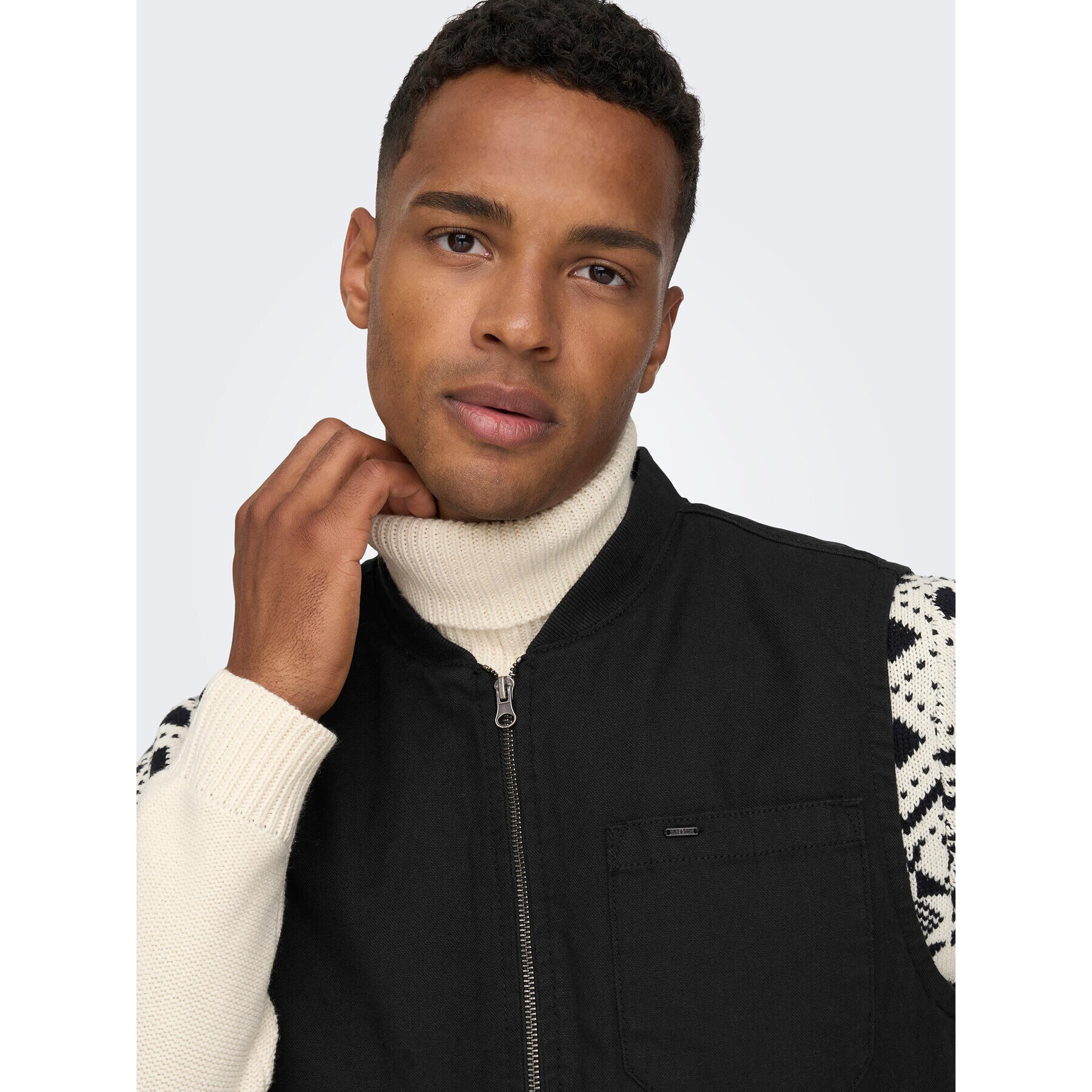 Only & Sons Елек Earl Canwas 22024178 Черен Regular Fit - Pepit.bg