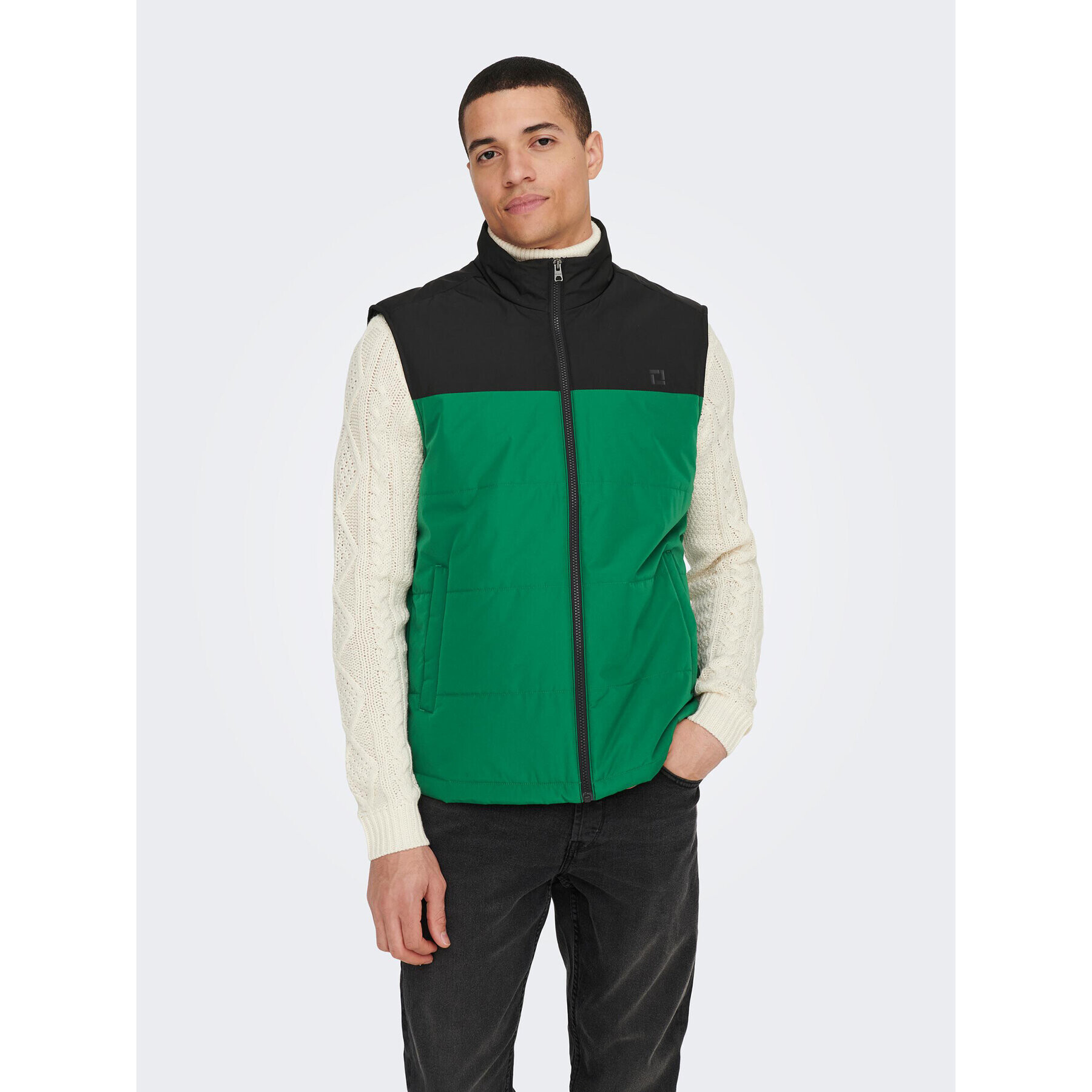 Only & Sons Елек Melvin 22024154 Зелен Regular Fit - Pepit.bg