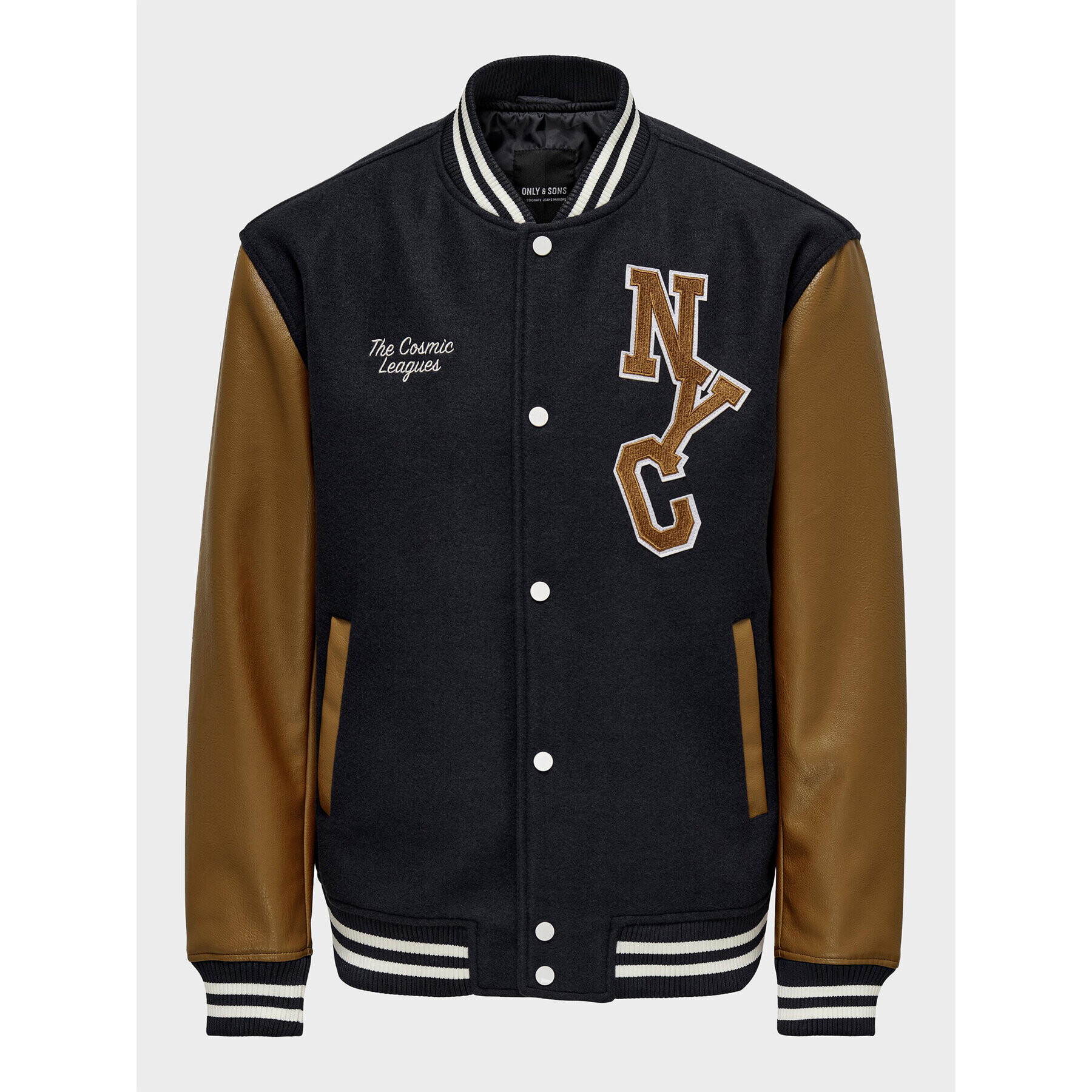 Only & Sons Яке бомбър Jay Varsity 22022572 Тъмносин Regular Fit - Pepit.bg