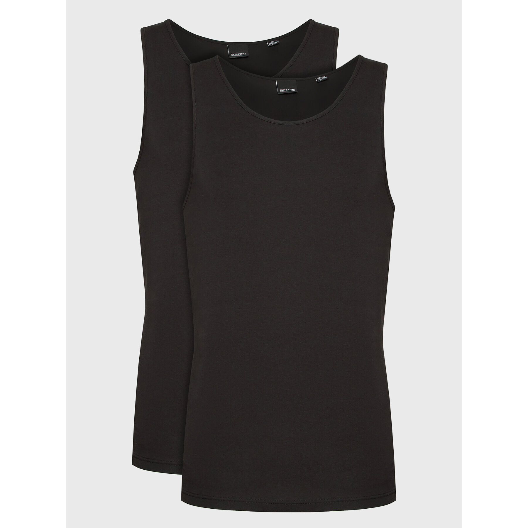 Only & Sons Комплект 2 блузи без ръкави Basic 22025682 Черен Slim Fit - Pepit.bg