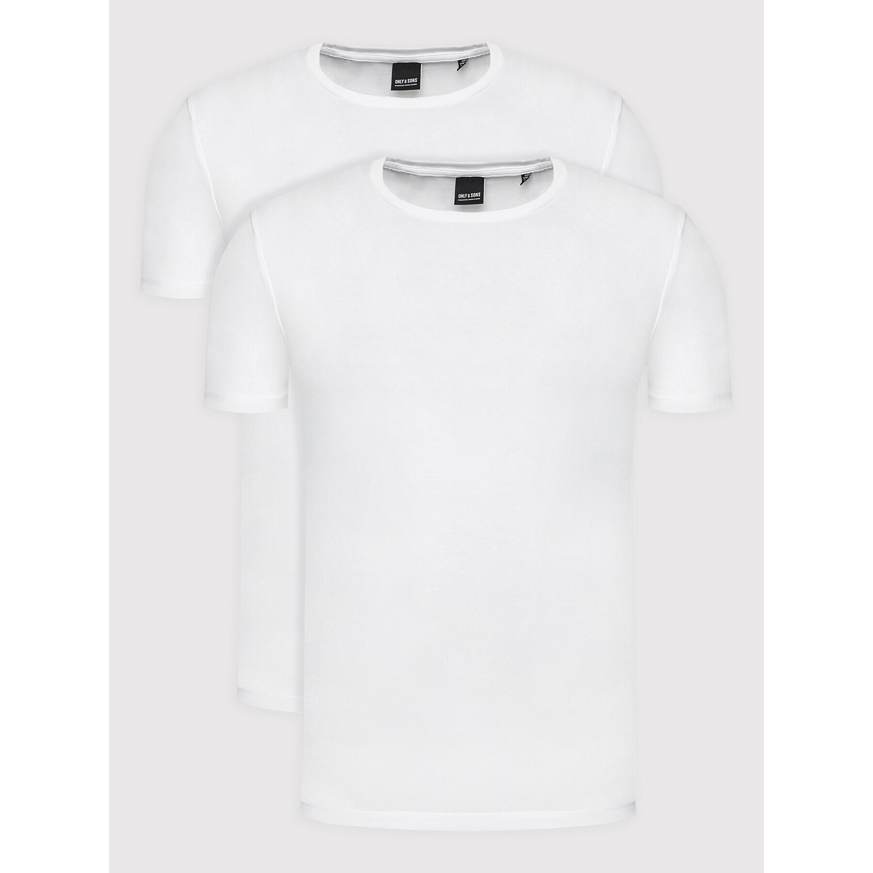 Only & Sons Комплект 2 тишъртки Basic 22021181 Бял Slim Fit - Pepit.bg
