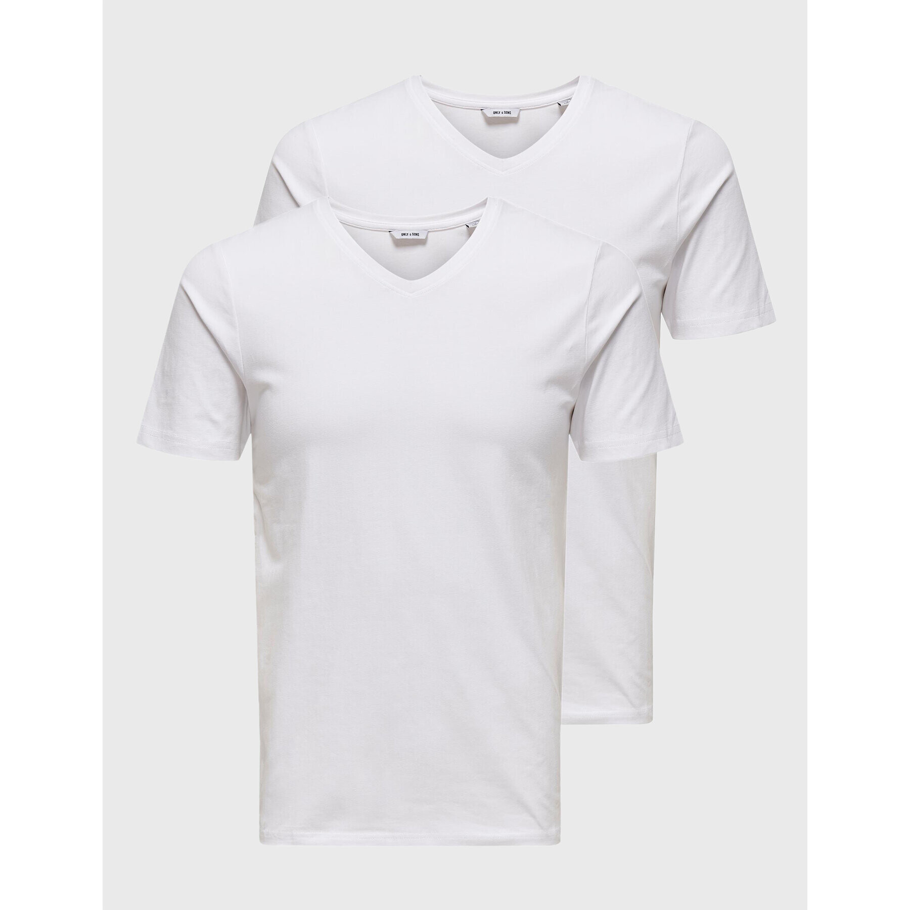 Only & Sons Комплект 2 тишъртки Basic 22021926 Бял Slim Fit - Pepit.bg
