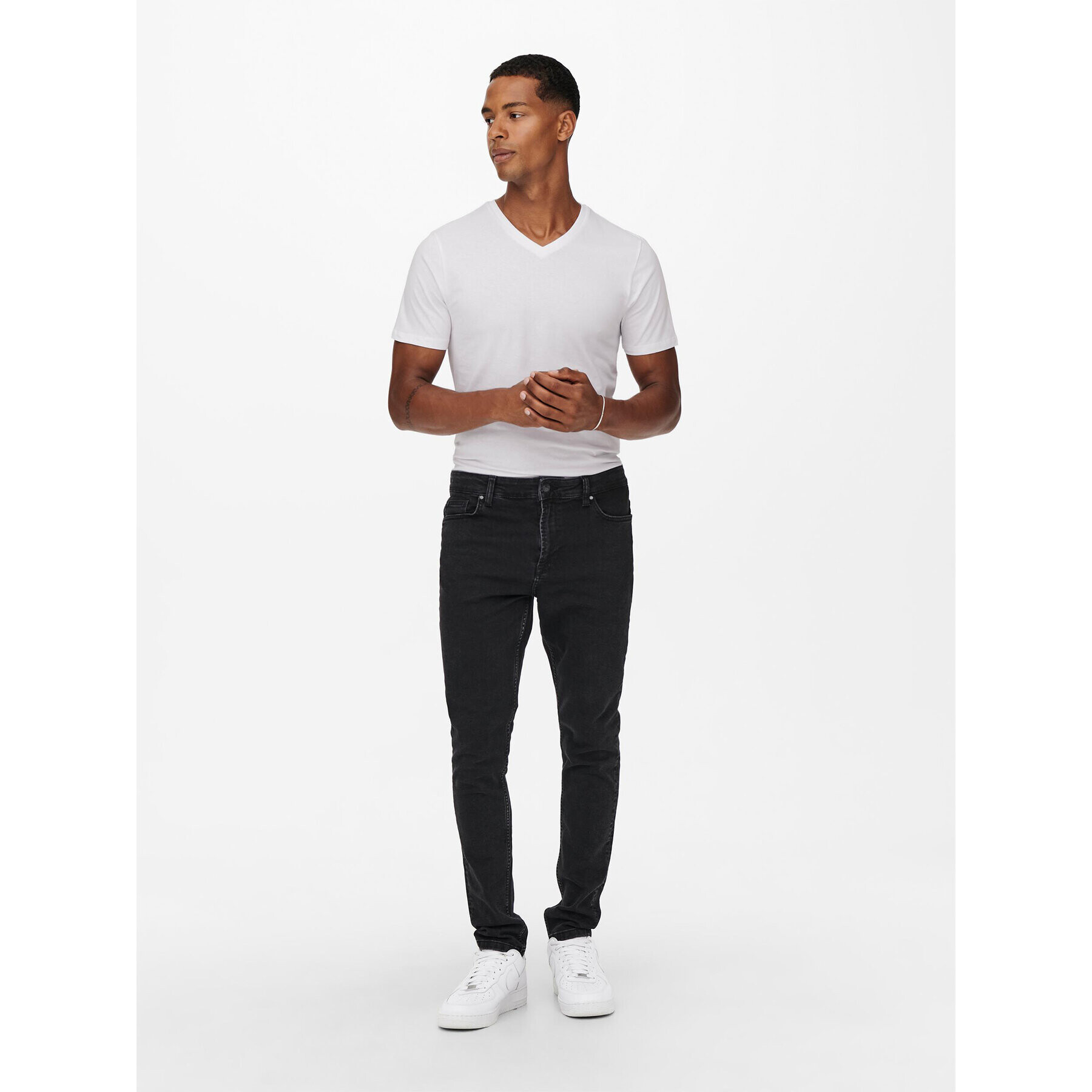 Only & Sons Комплект 2 тишъртки Basic 22021926 Бял Slim Fit - Pepit.bg