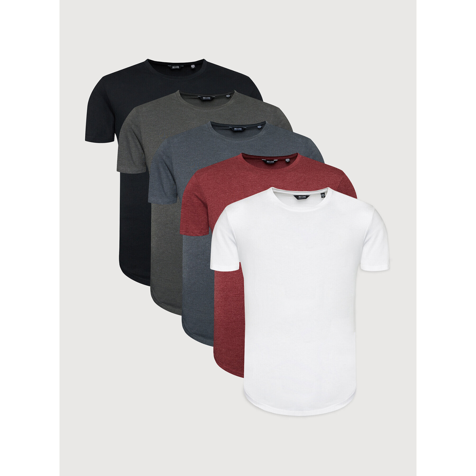 Only & Sons Комплект 5 тишърти Matt 22012786 Цветен Regular Fit - Pepit.bg