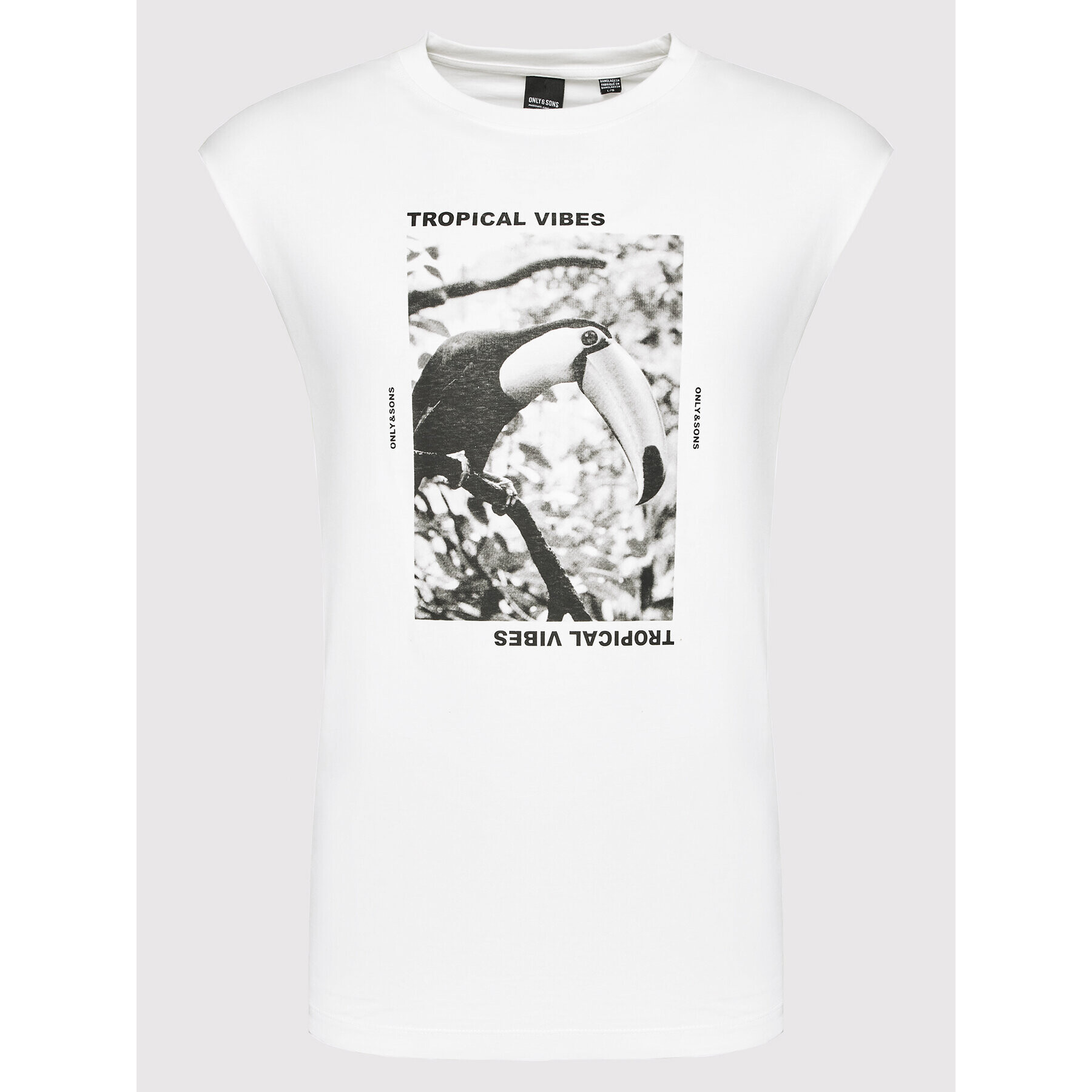 Only & Sons Мъжки топ Grayson 22022668 Бял Relaxed Fit - Pepit.bg