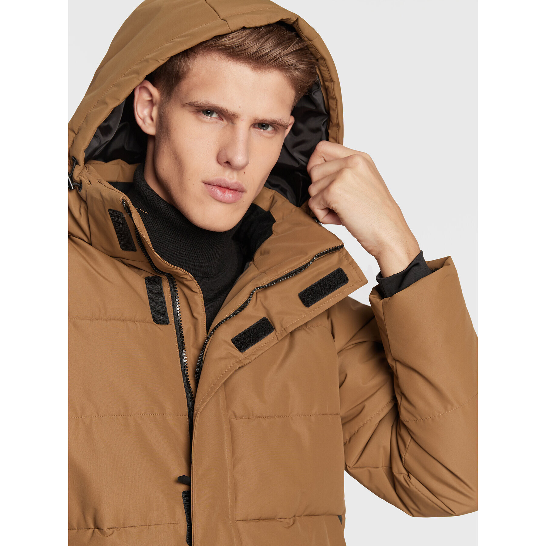 Only & Sons Пухено яке Carl Long Qualited 22020156 Кафяв Regular Fit - Pepit.bg