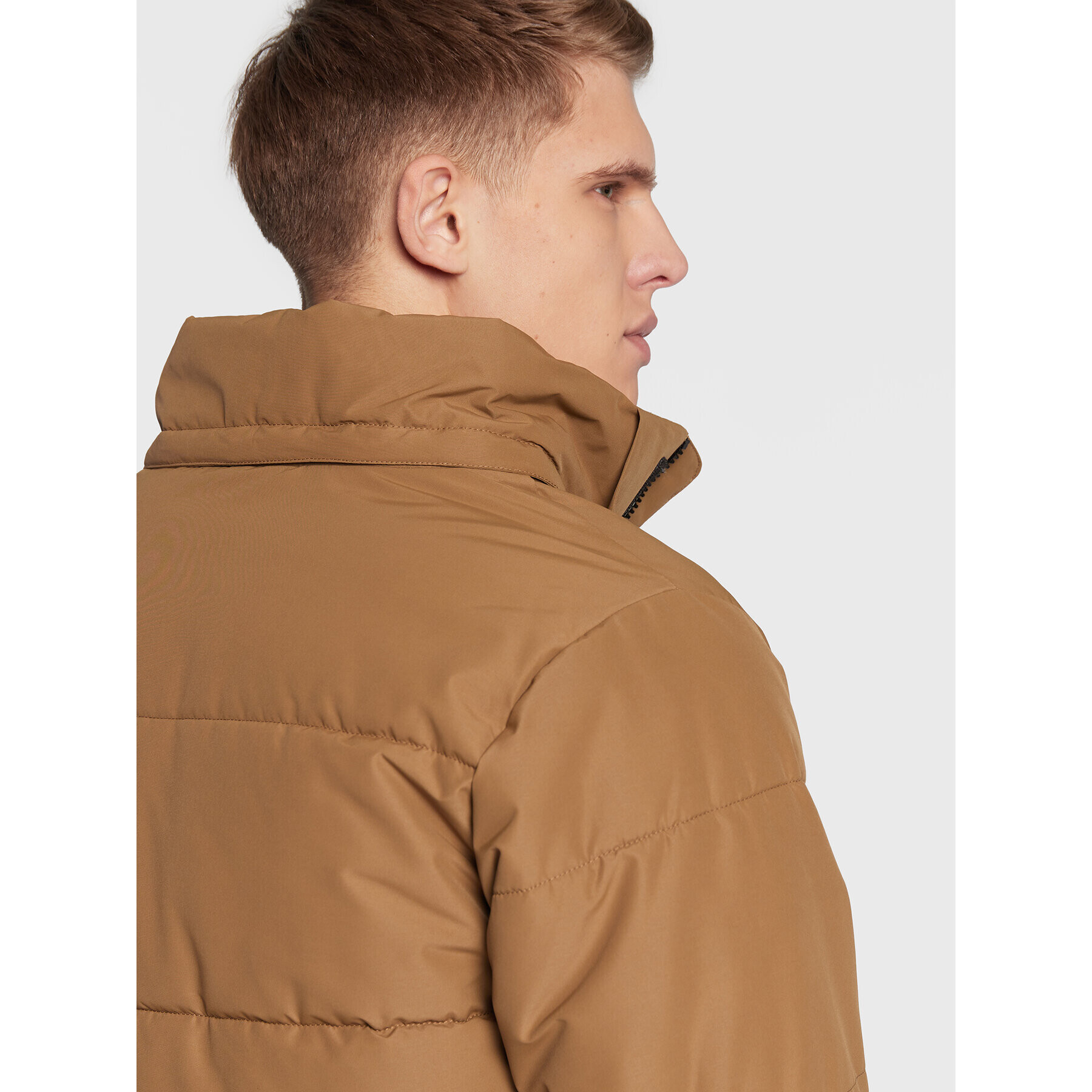 Only & Sons Пухено яке Carl Long Qualited 22020156 Кафяв Regular Fit - Pepit.bg