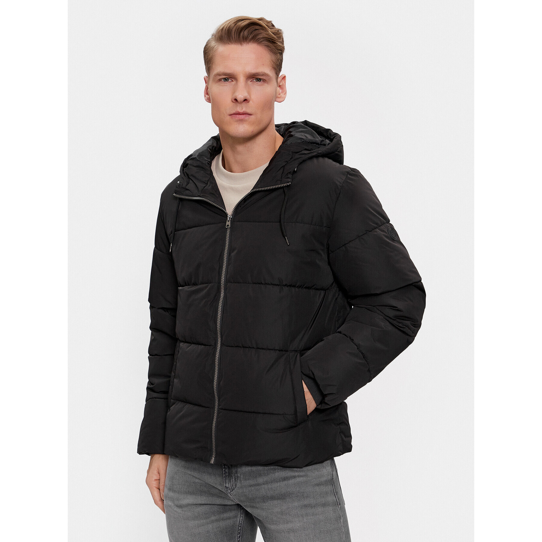 Only & Sons Пухено яке Melvin 22020857 Черен Regular Fit - Pepit.bg