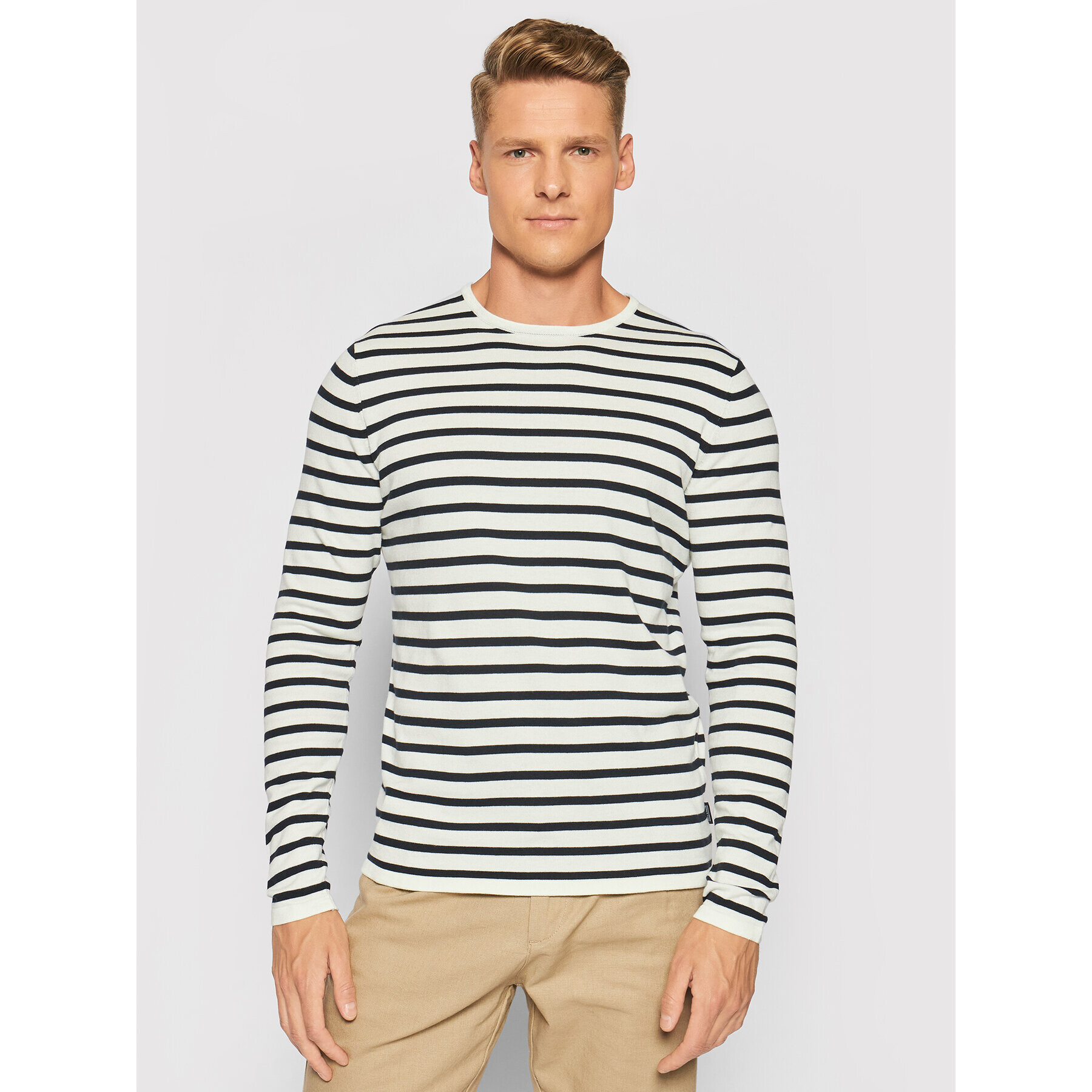 Only & Sons Пуловер Wilson 22020091 Бял Regular Fit - Pepit.bg