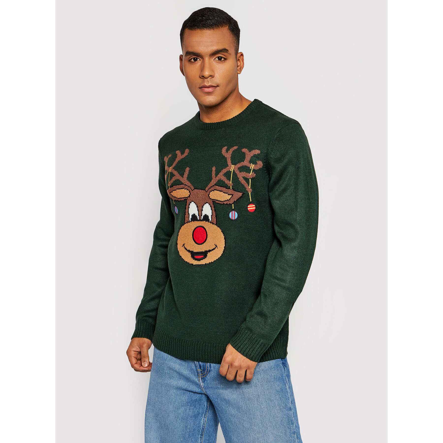 Only & Sons Пуловер Xmas 22017943 Зелен Regular Fit - Pepit.bg