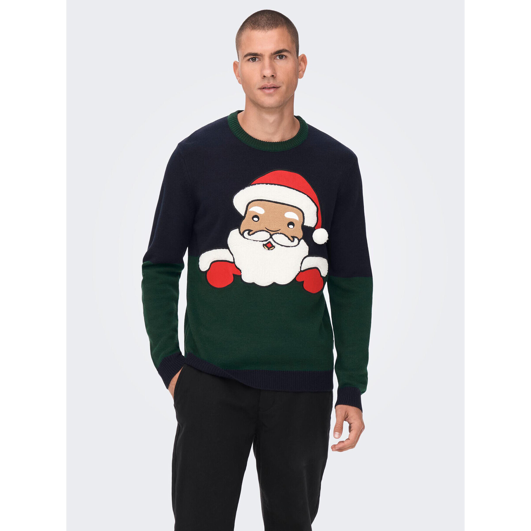 Only & Sons Пуловер Xmas 22023346 Тъмносин Regular Fit - Pepit.bg