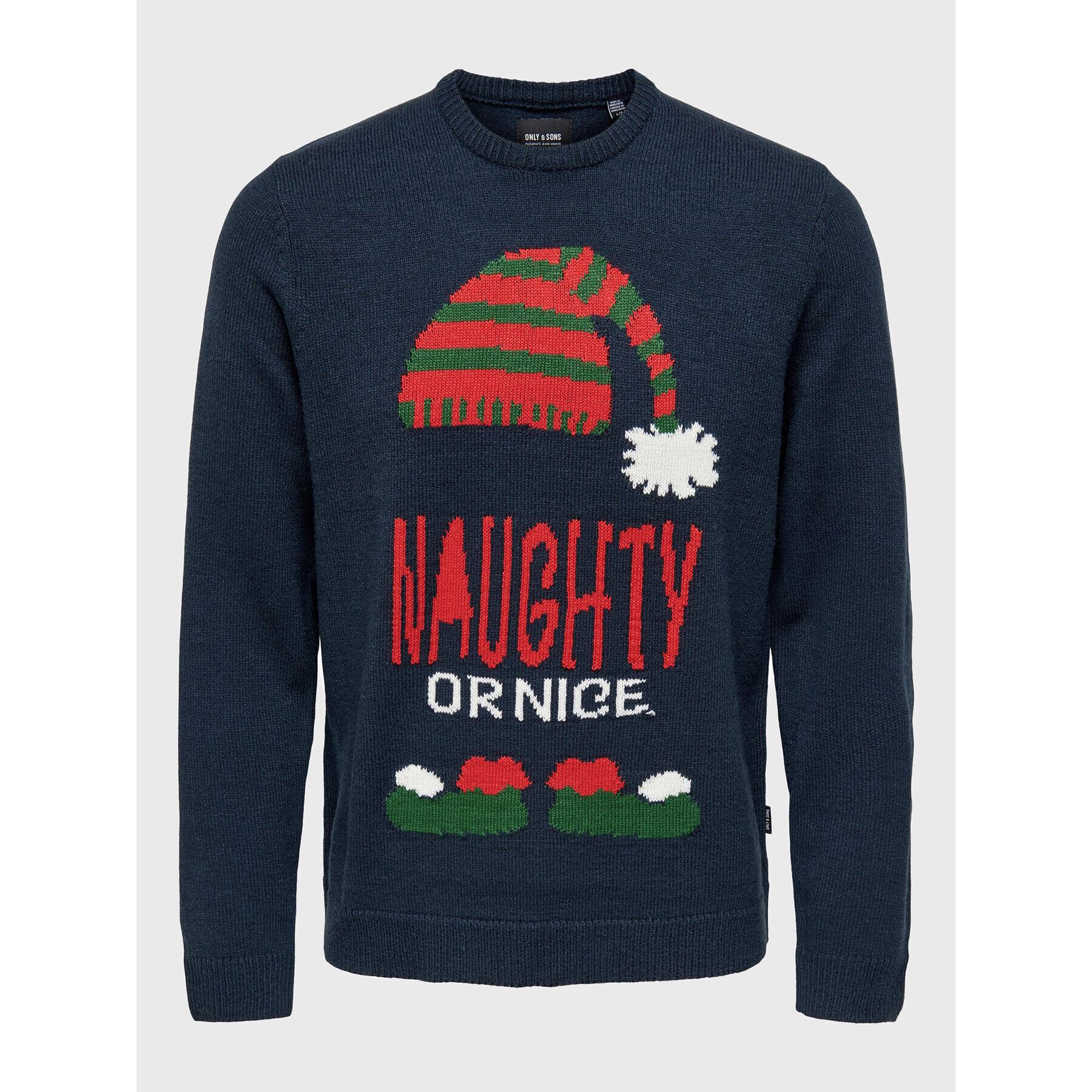 Only & Sons Пуловер Xmas 22023350 Тъмносин Regular Fit - Pepit.bg