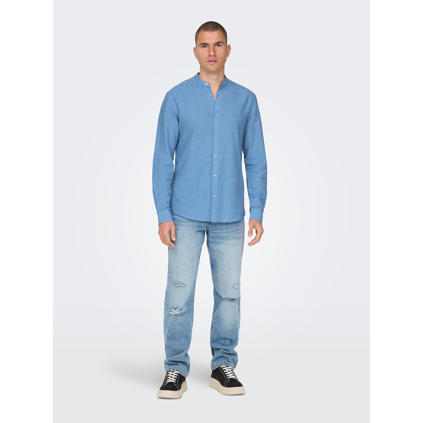 Only & Sons Риза 22019173 Син Slim Fit - Pepit.bg