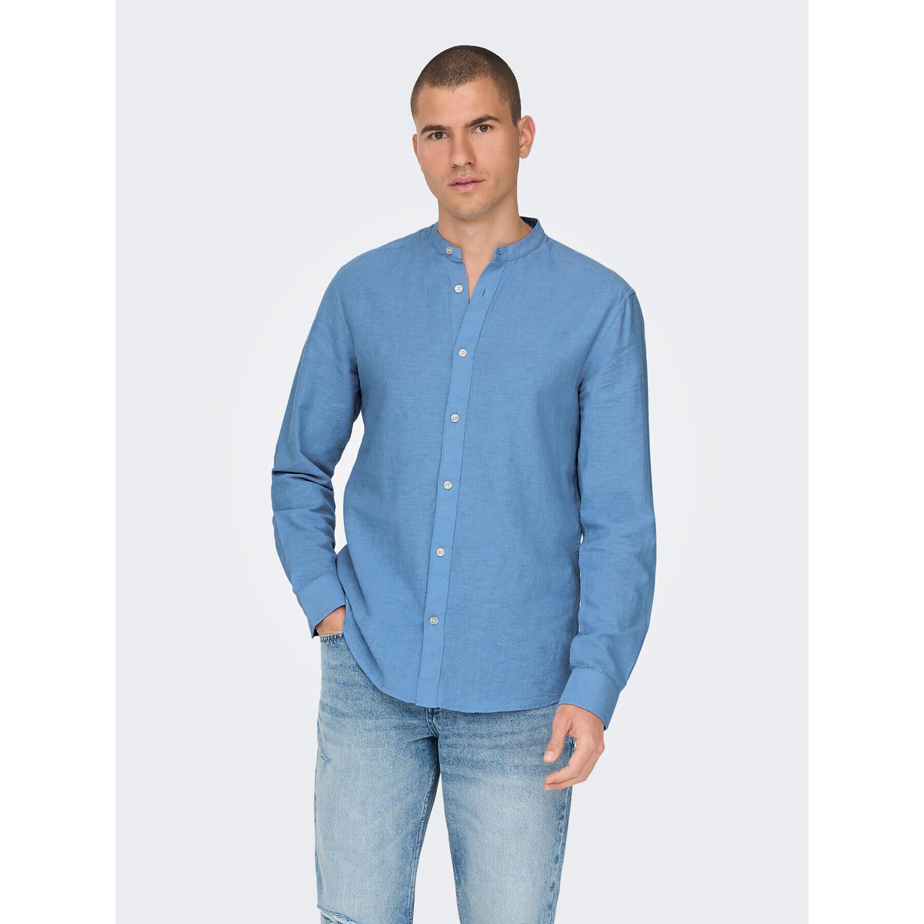 Only & Sons Риза 22019173 Син Slim Fit - Pepit.bg