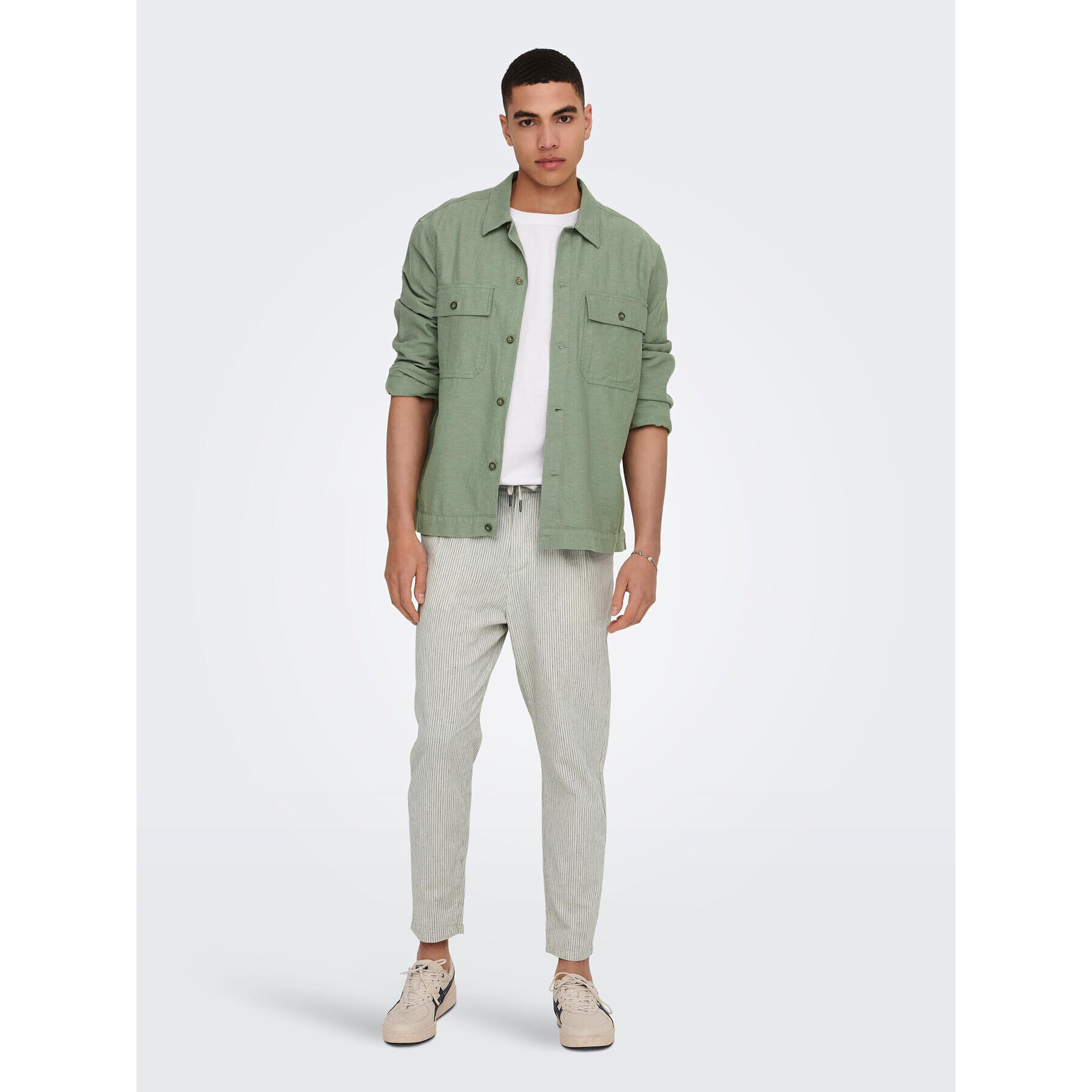 Only & Sons Риза 22019758 Зелен Relaxed Fit - Pepit.bg