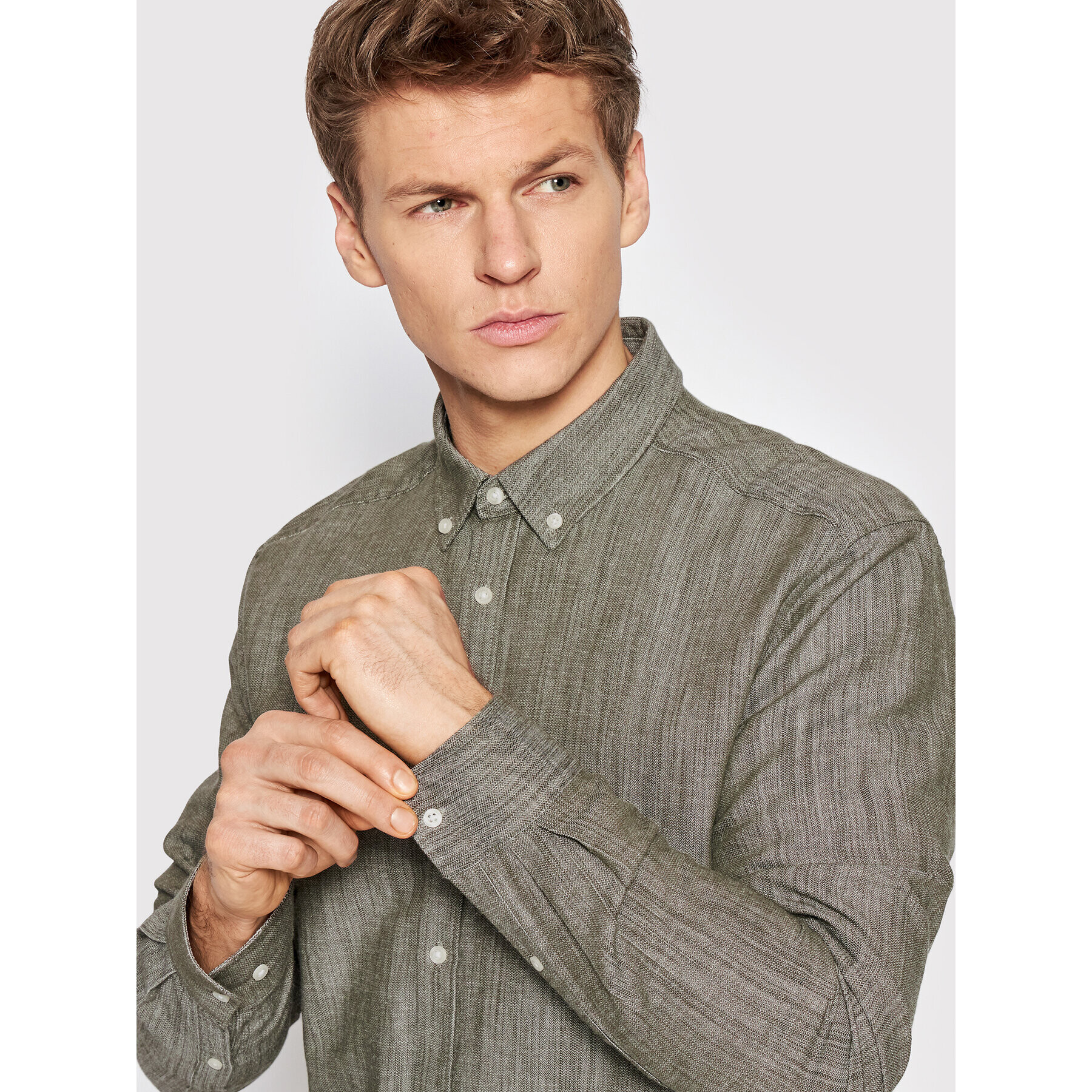 Only & Sons Риза Arlo 22021623 Зелен Slim Fit - Pepit.bg