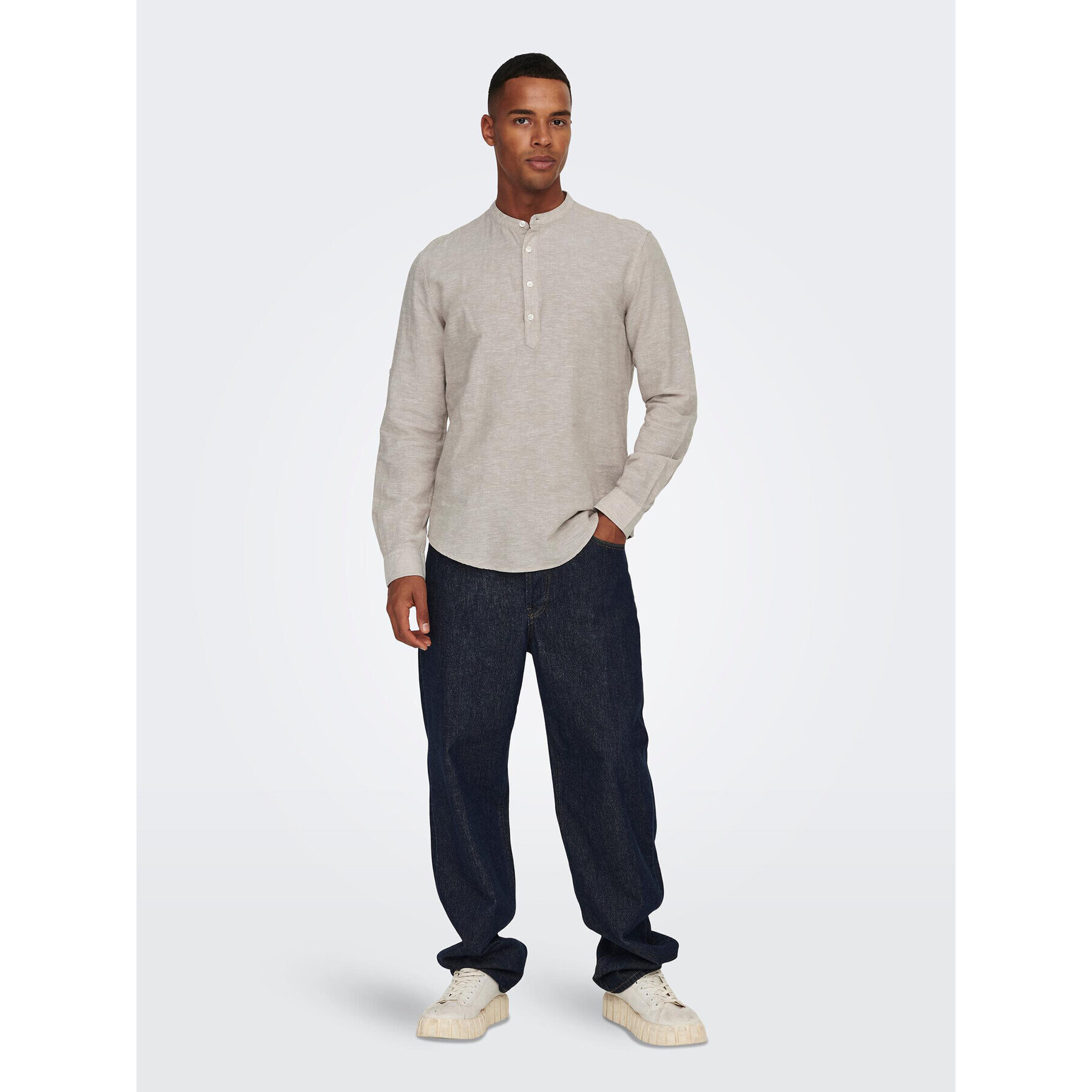 Only & Sons Риза Caiden 22009883 Бежов Regular Fit - Pepit.bg
