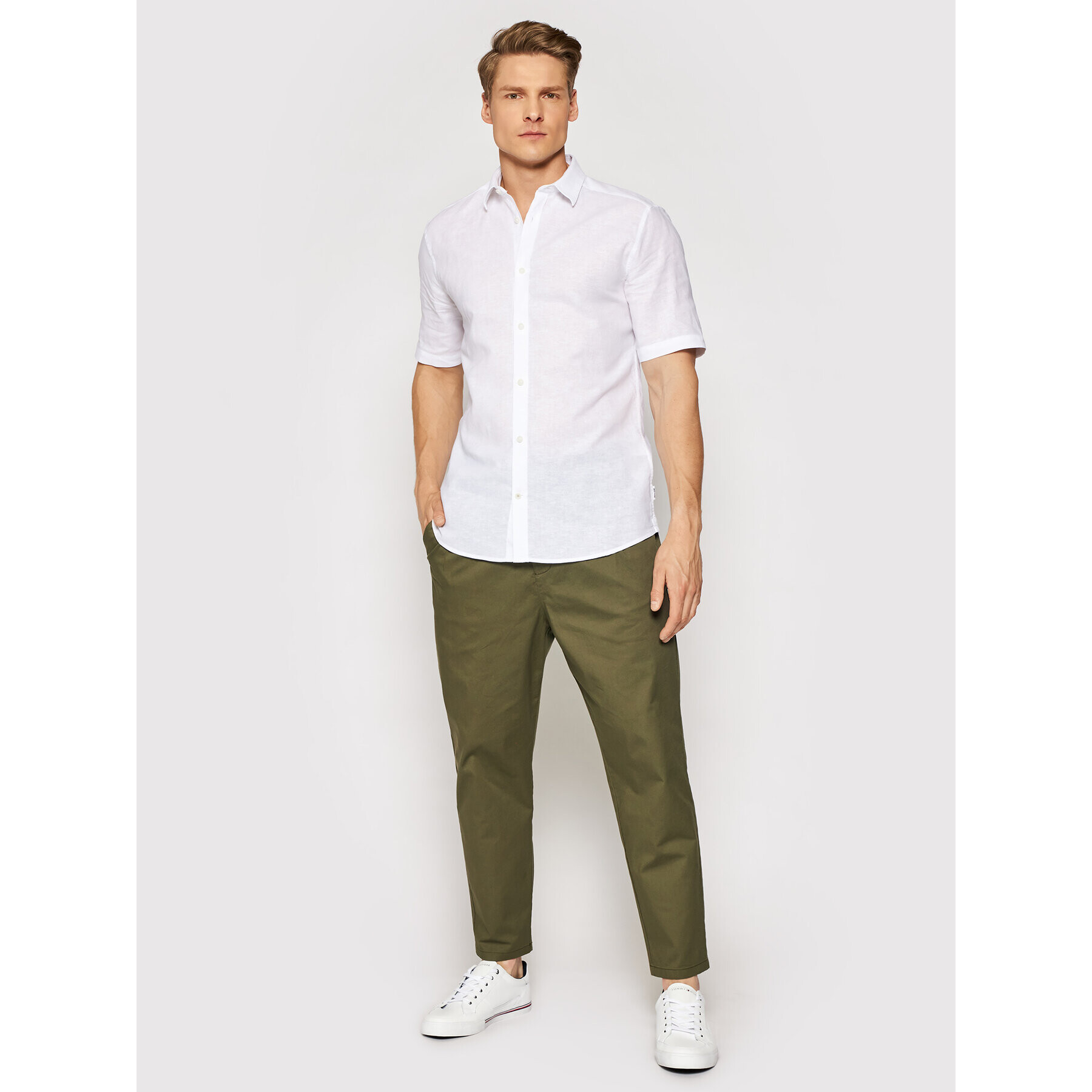 Only & Sons Риза Caiden 22009885 Бял Slim Fit - Pepit.bg