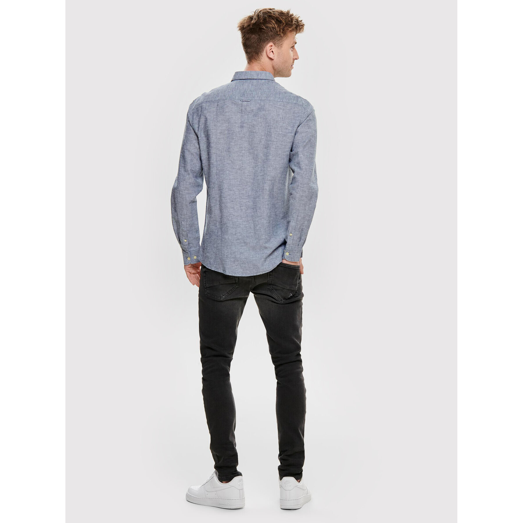 Only & Sons Риза Caiden 22012321 Син Slim Fit - Pepit.bg