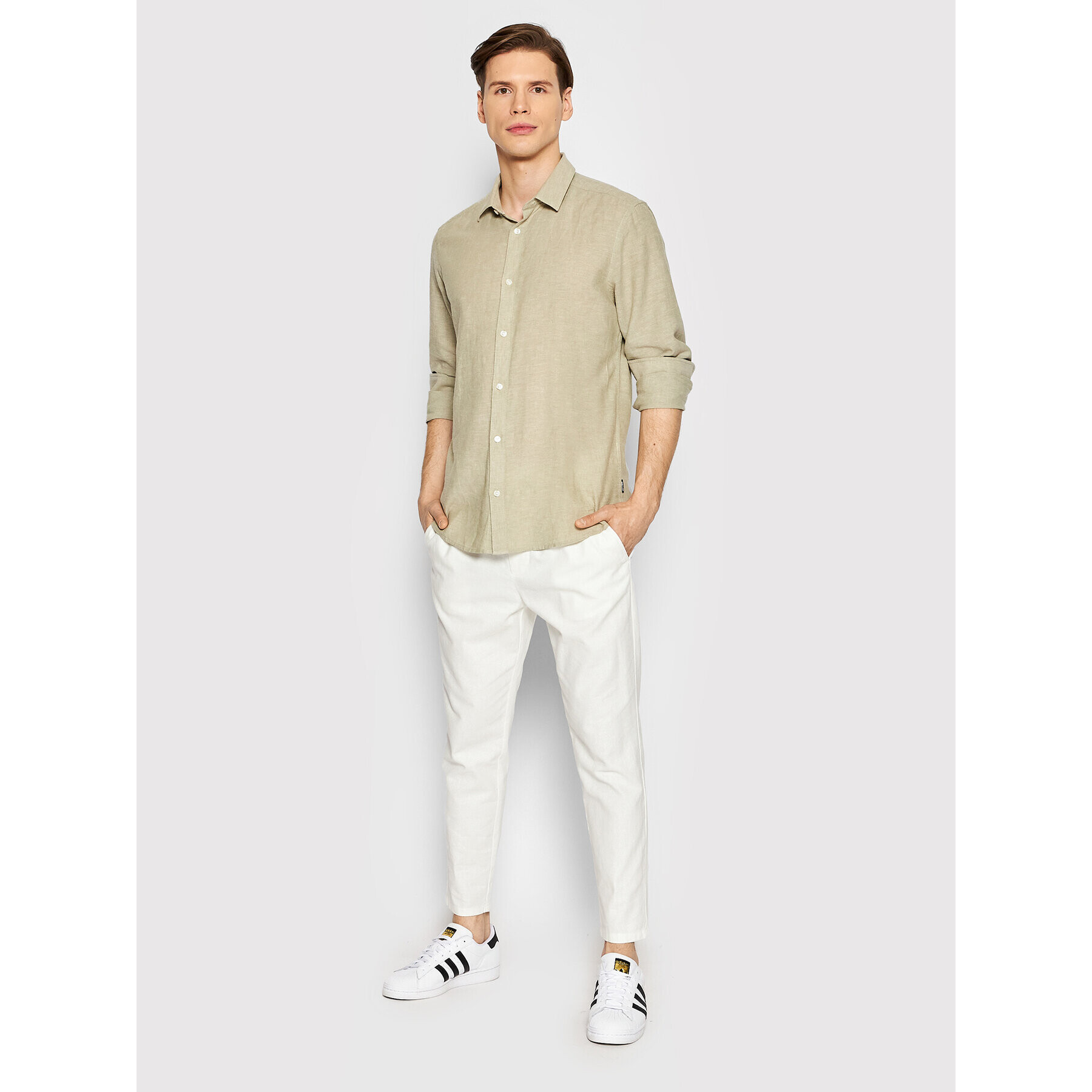 Only & Sons Риза Caiden 22012321 Зелен Slim Fit - Pepit.bg