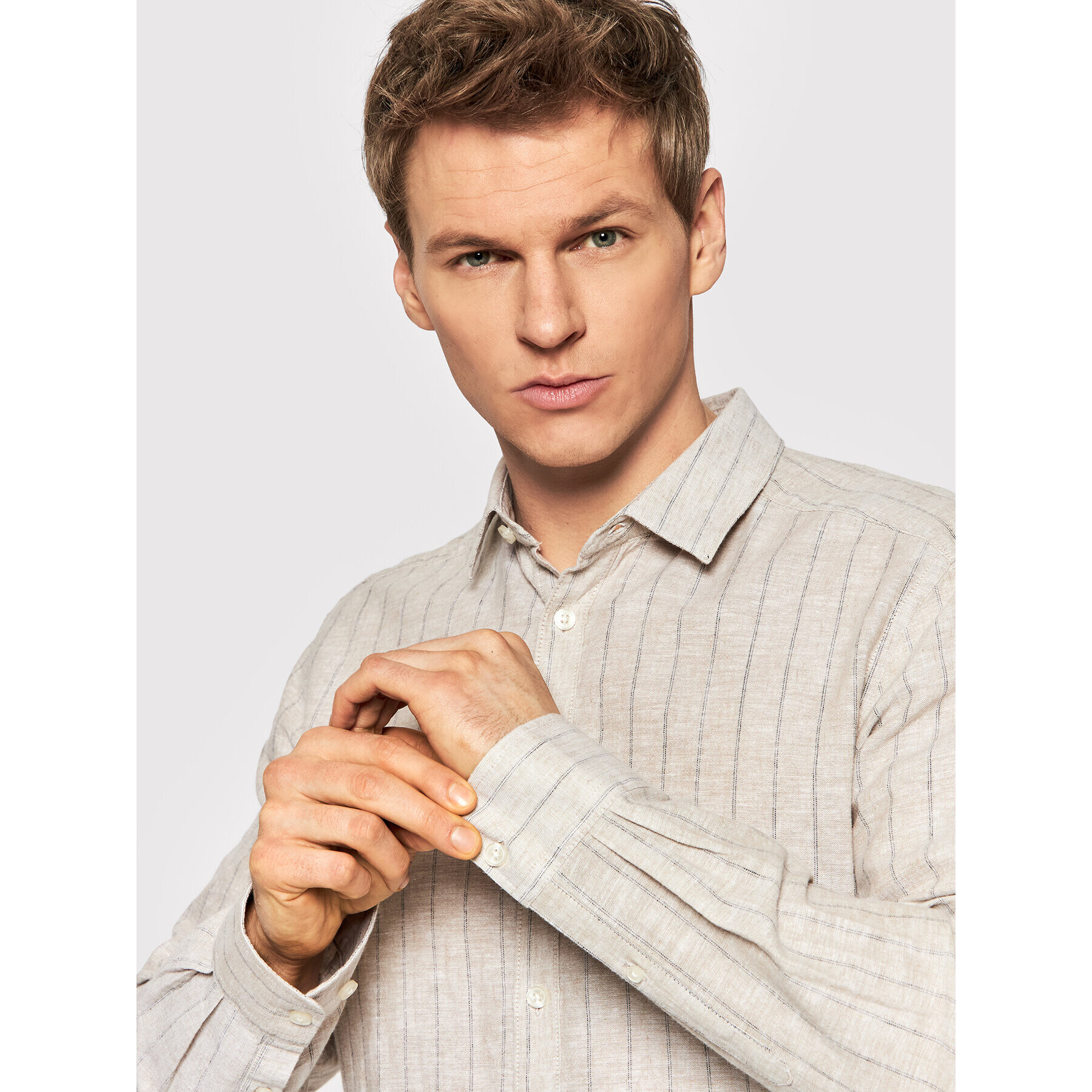 Only & Sons Риза Caiden 22021970 Бежов Regular Fit - Pepit.bg